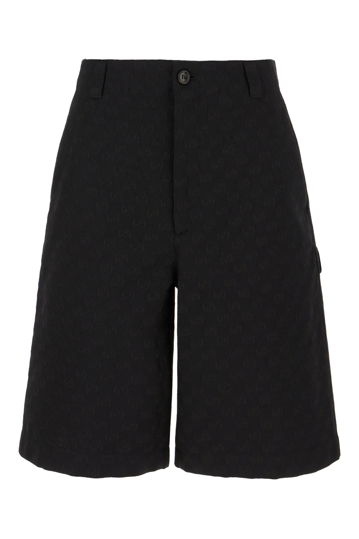 Gucci Black Denim Blend Bermuda Shorts In Black Mix