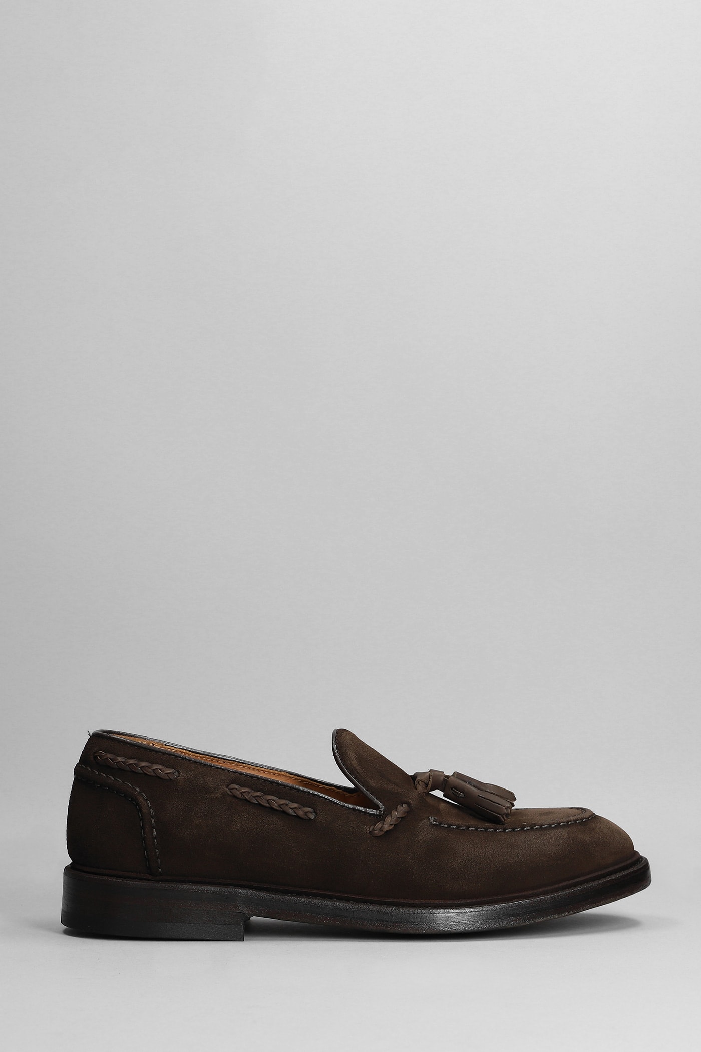 Green George Loafers In Brown Suede