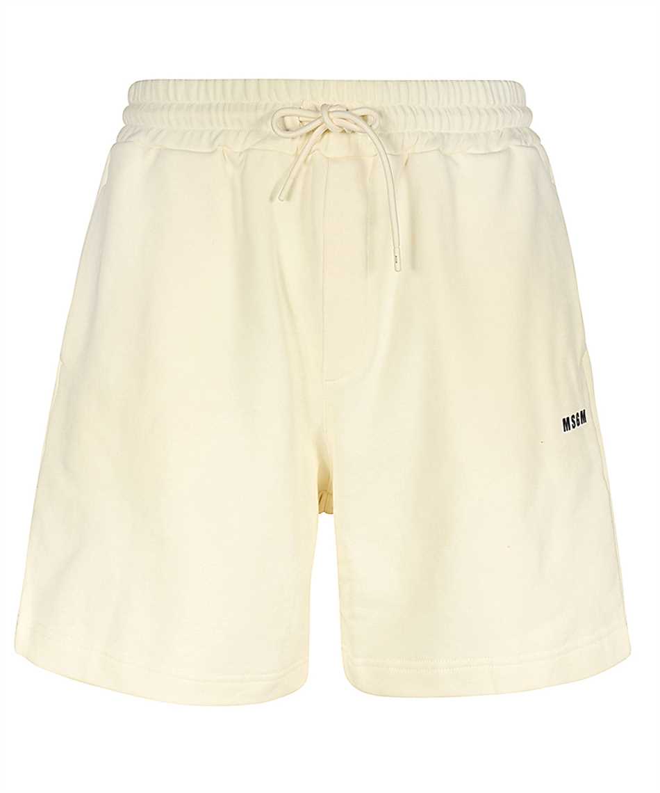 Msgm Cotton Bermuda Shorts In Neutral