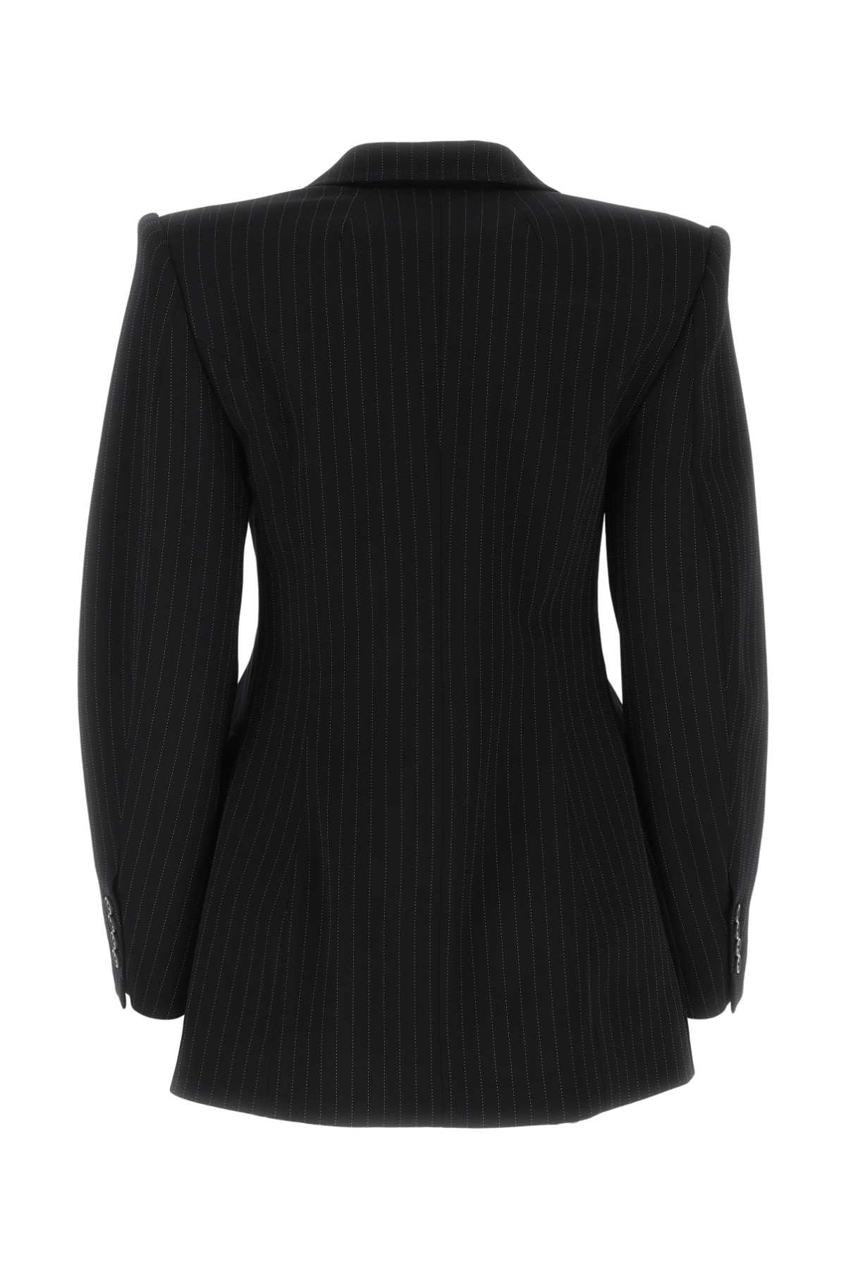 Shop Balenciaga Embroidered Stretch Wool Hourglass Blazer In 1070