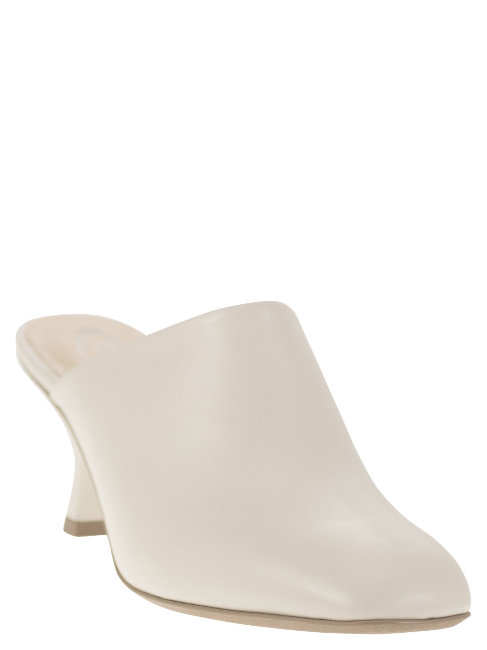 Shop Tod's Leather Sabot In Gesso