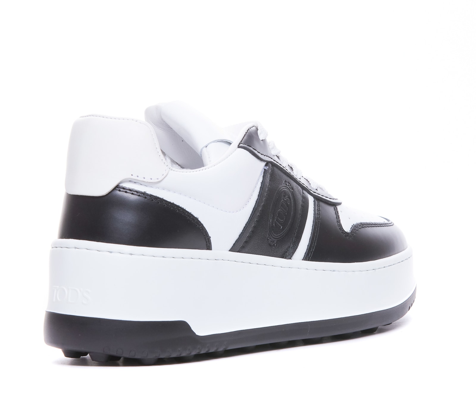 Shop Tod's Platform Leather Sneakers In White