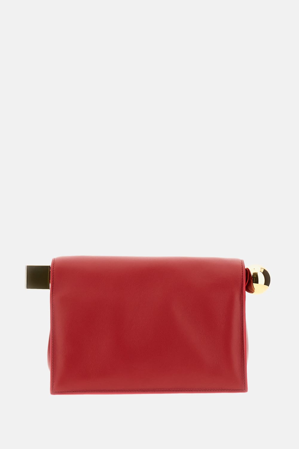 Jacquemus Leather Clutch Bag Top Handle In Red