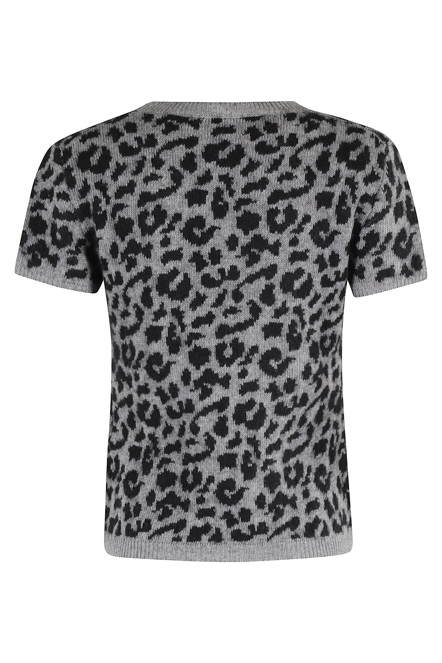 Federica Tosi Spotted Pattern Short-sleeve Crew Neck Sweater In Animal Print