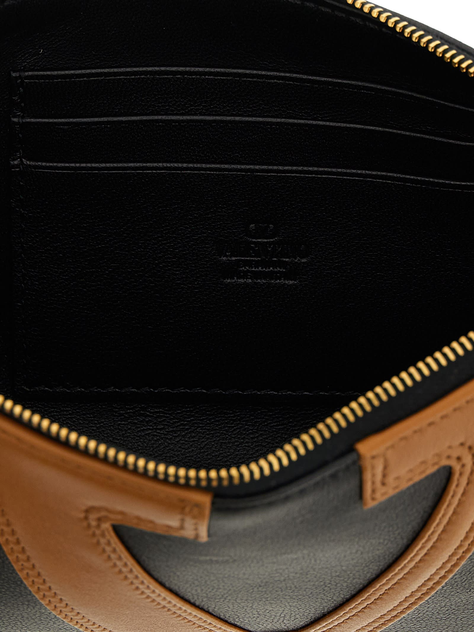 Valentino Viva Superstar Leather Envelope Clutch Bag In Brown