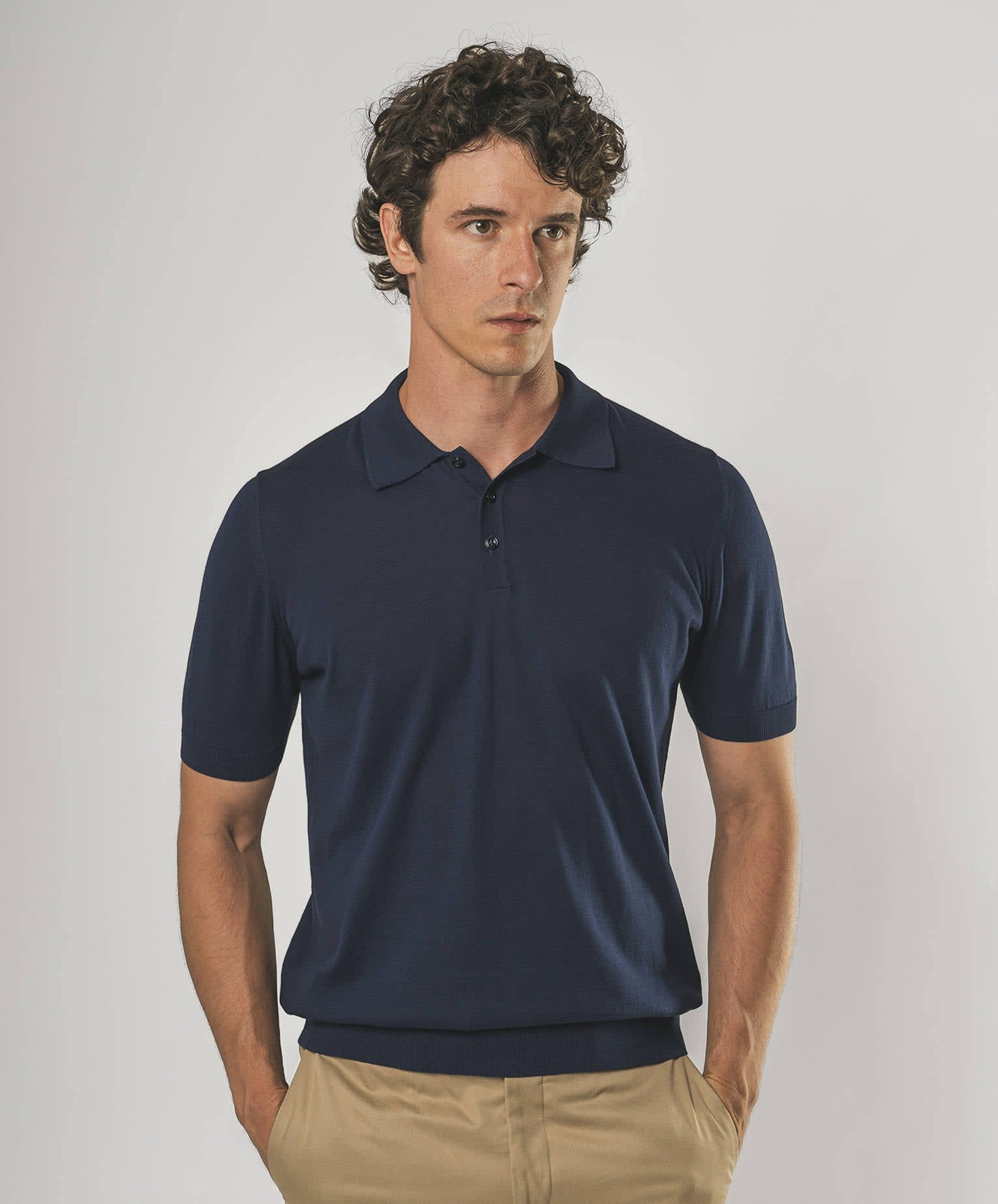 Larusmiani Ischia Polo Sweater In Navy