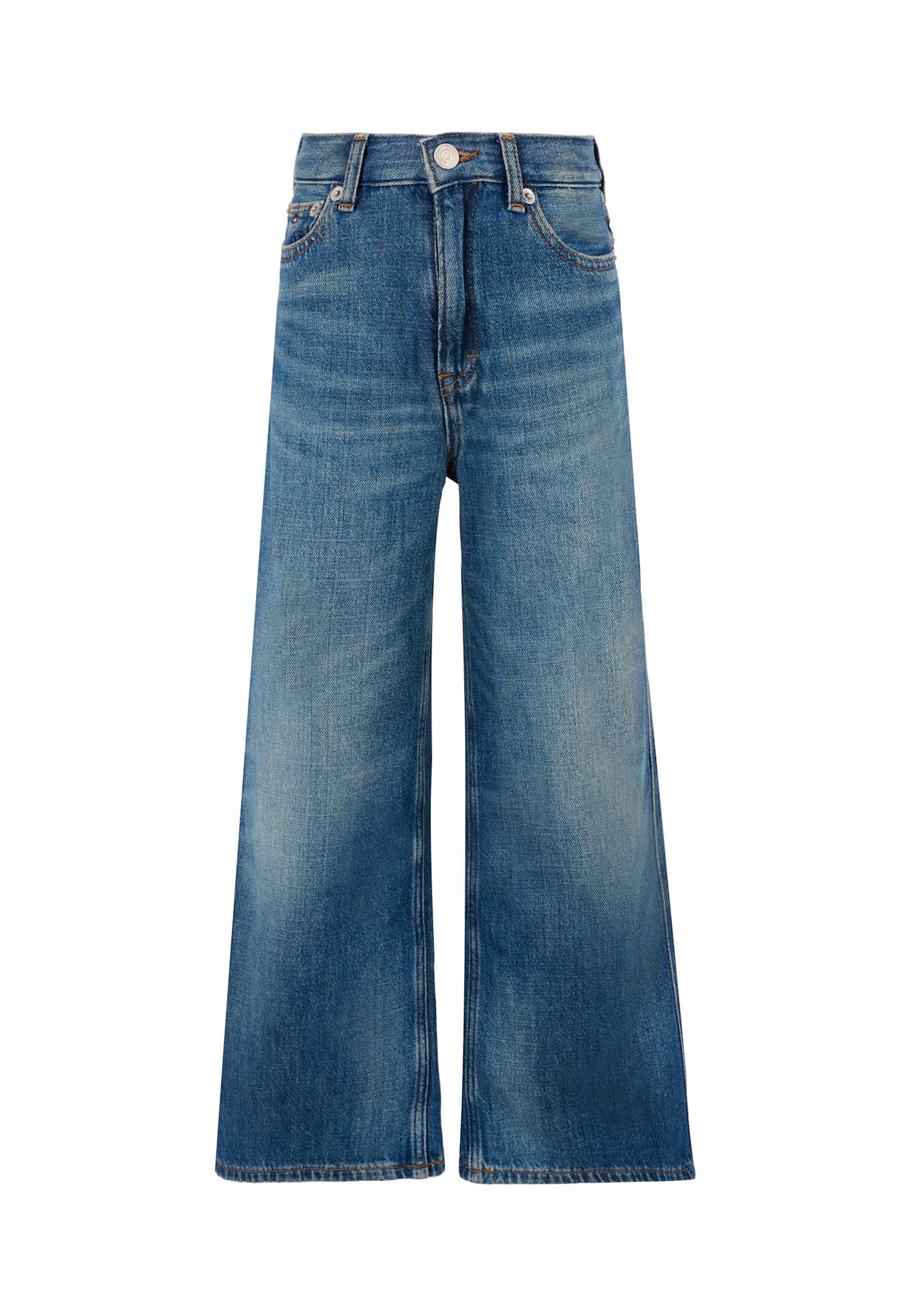 Tommy Hilfiger Blue Jeans For Girl With Logo In Blue