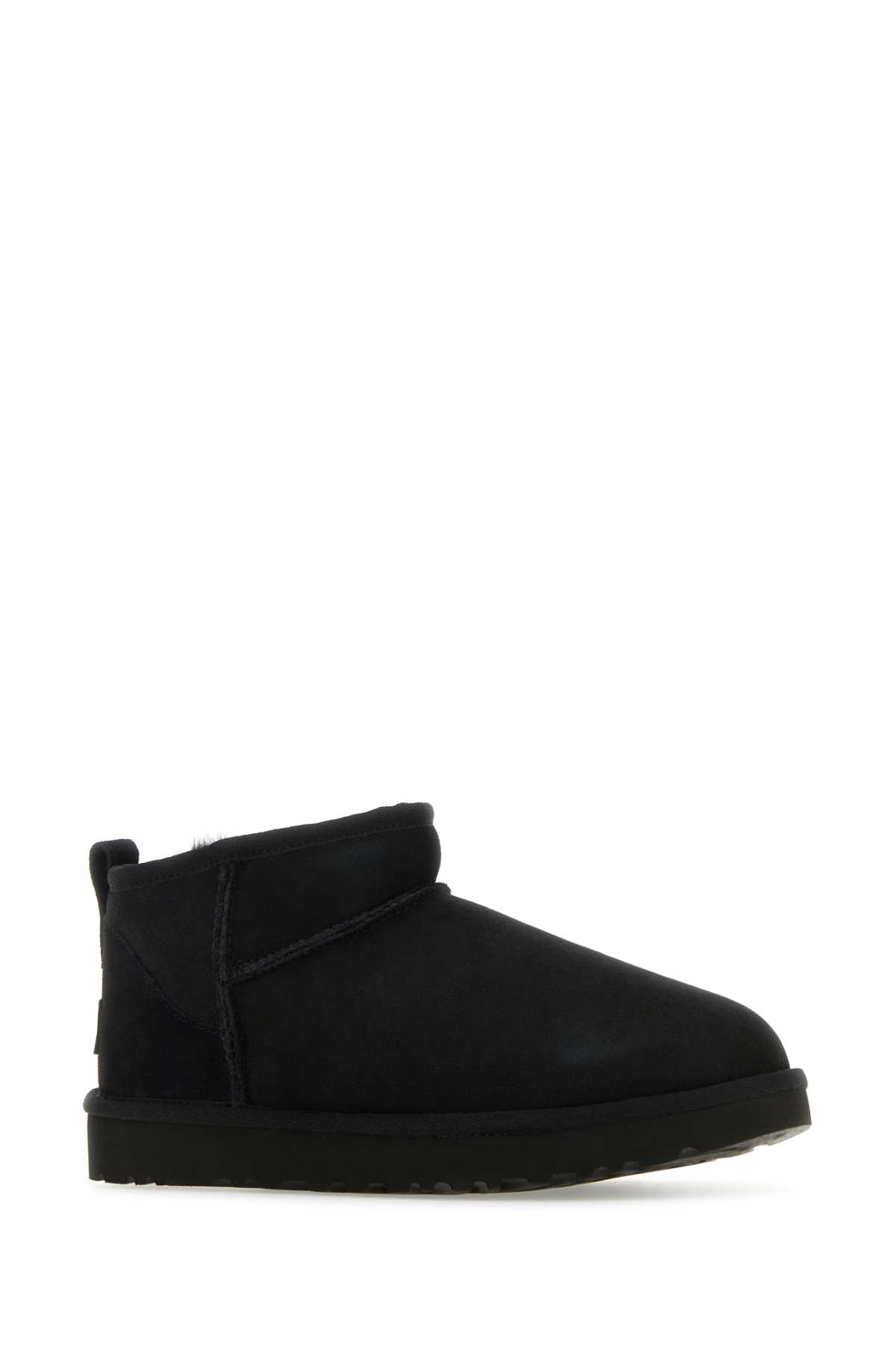 Shop Ugg Black Suede Classic Ultra Mini Ankle Boots