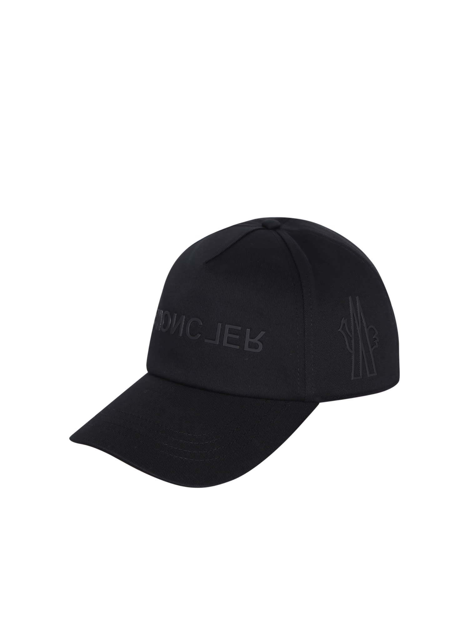 Black Baseball Hat With Embossed Logo