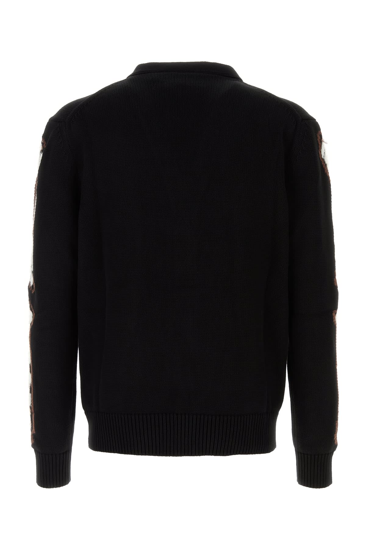 Amiri Black Cardigan With Bones Motif And Logo In Cotton Man In Black