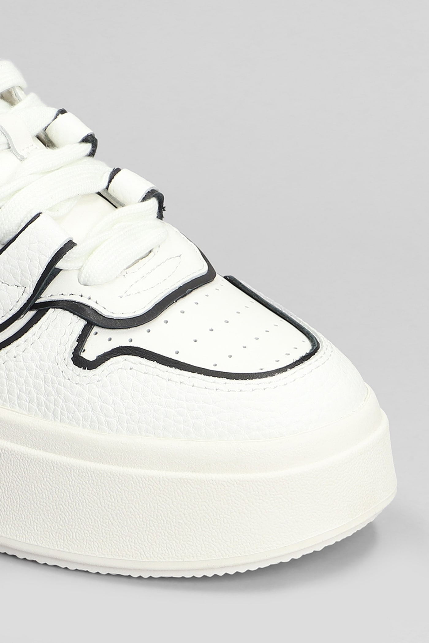 Ash Low Top Leather Platform Sneakers In White