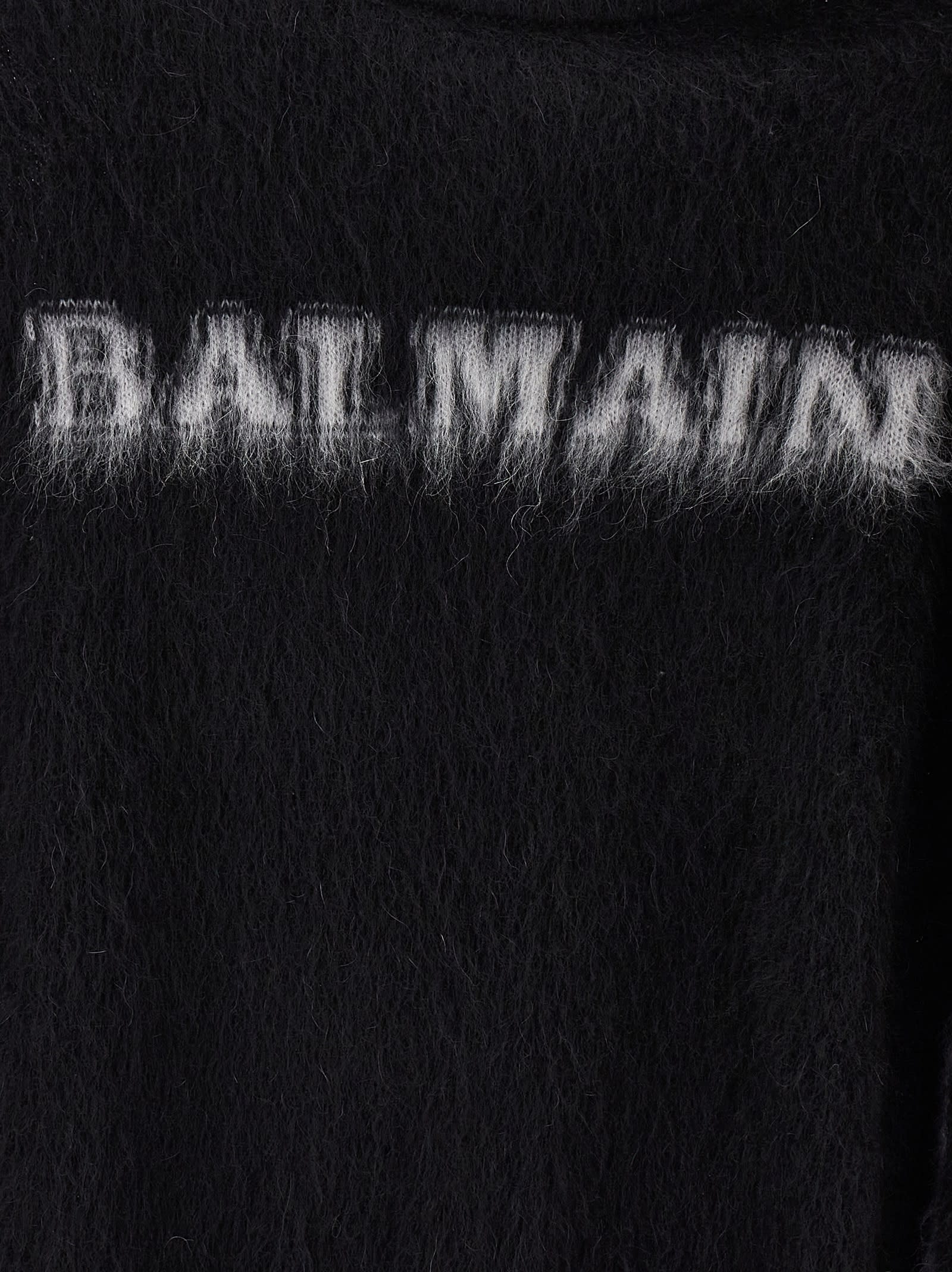 Shop Balmain Retrò Sweater In White/black