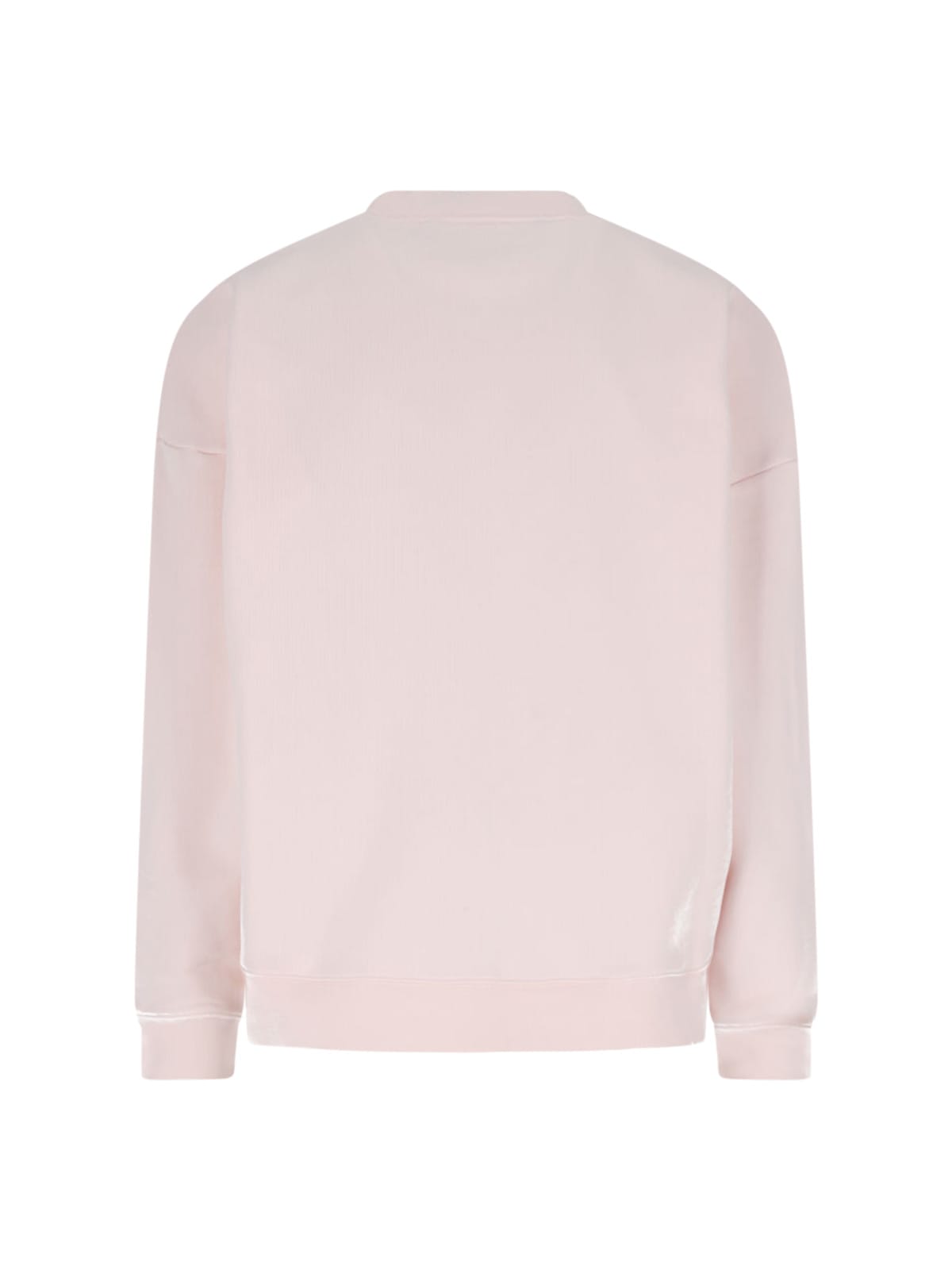 Palm Angels Crew Neck Graphic Print Sweater In Pink