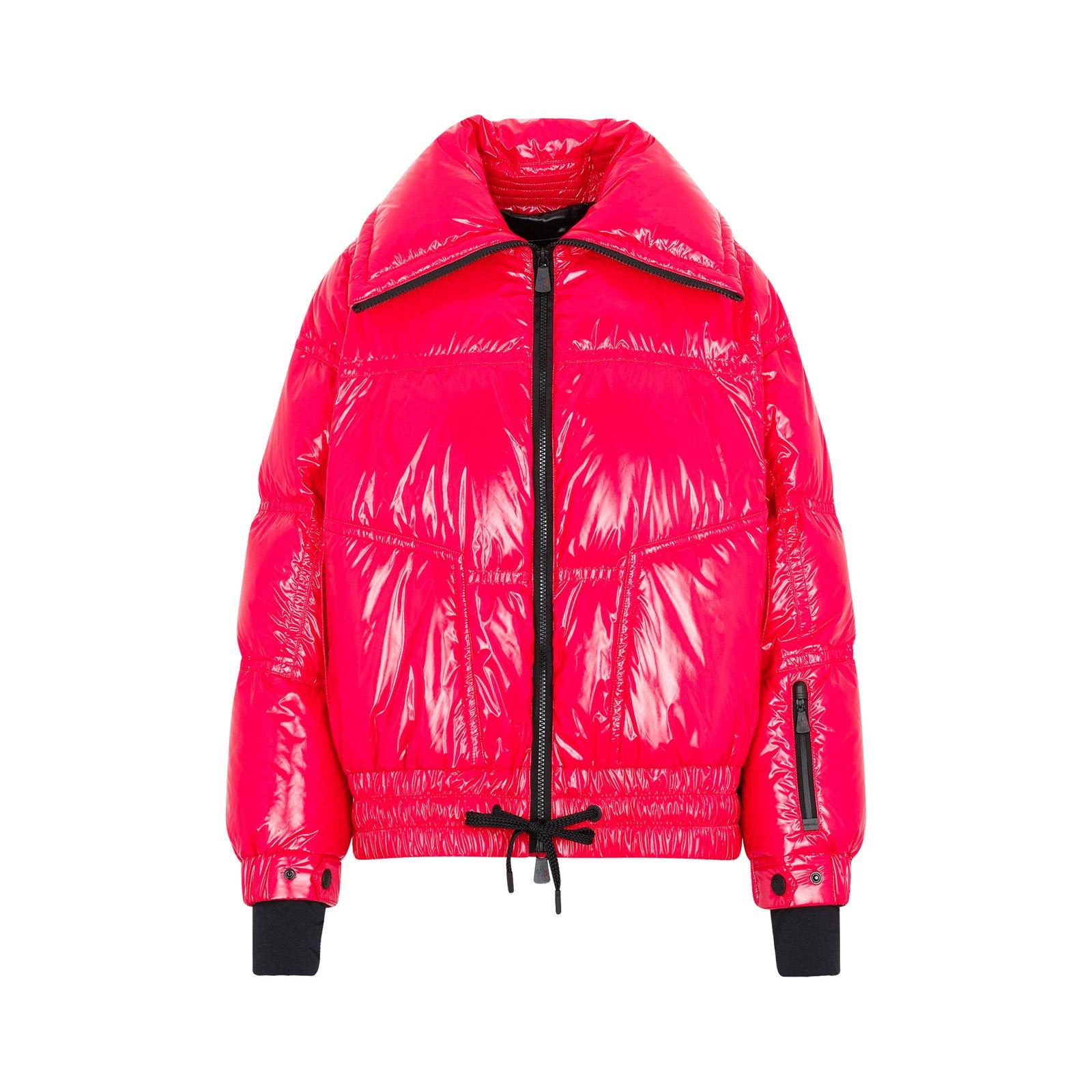 Shop Moncler Zipup Padded Jacket In Red