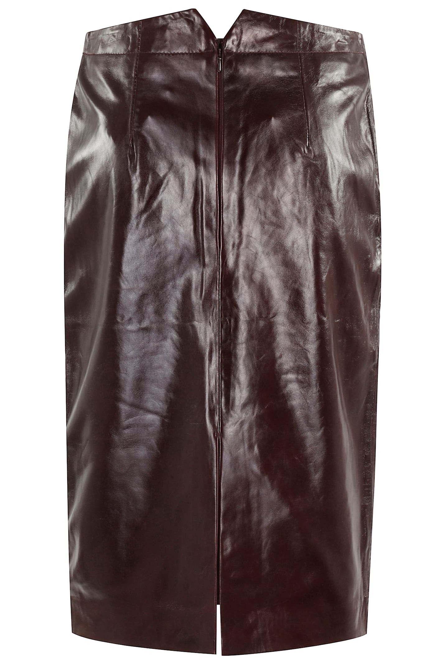 Remain Birger Christensen Remain Midi Leather Skirt In Brown