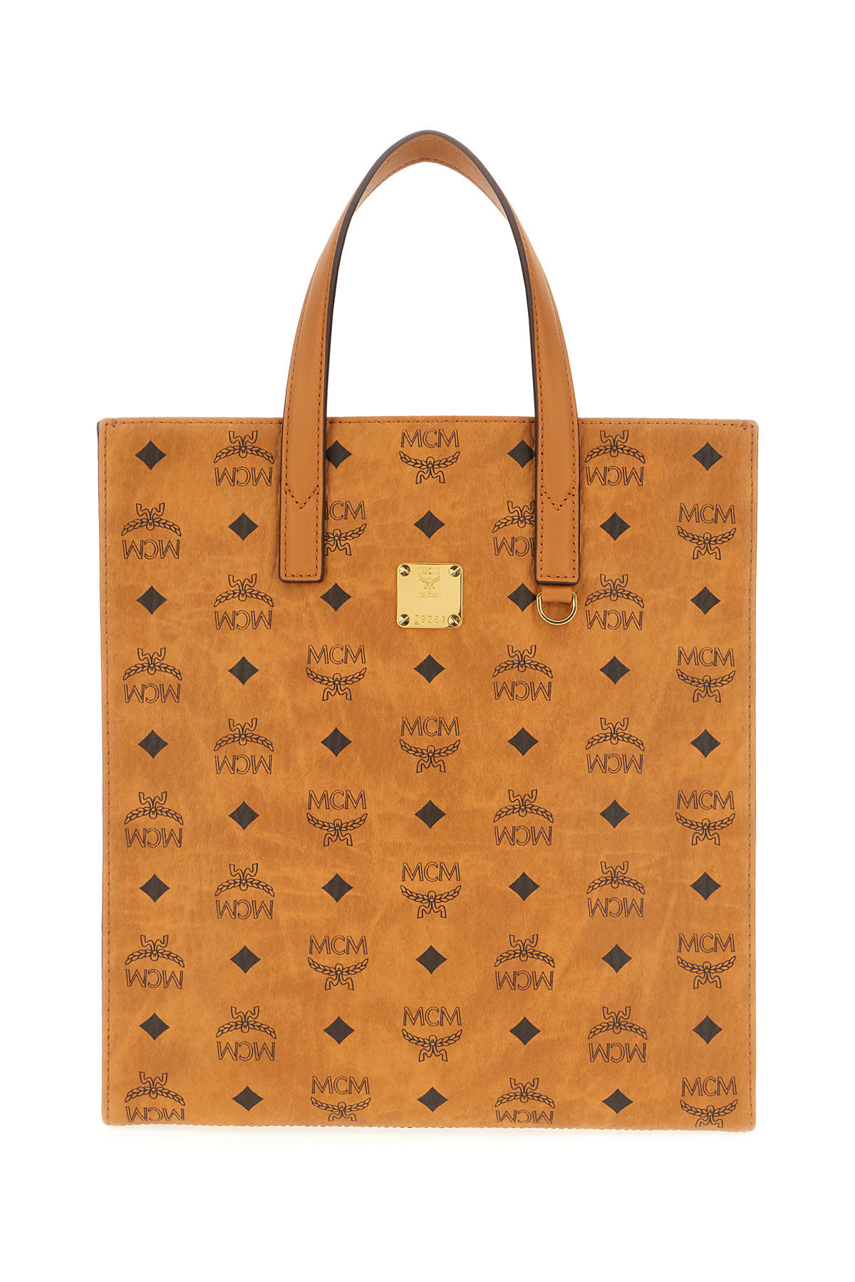 Mcm Printed Synthetic Leather Medium Aren Handbag In Co