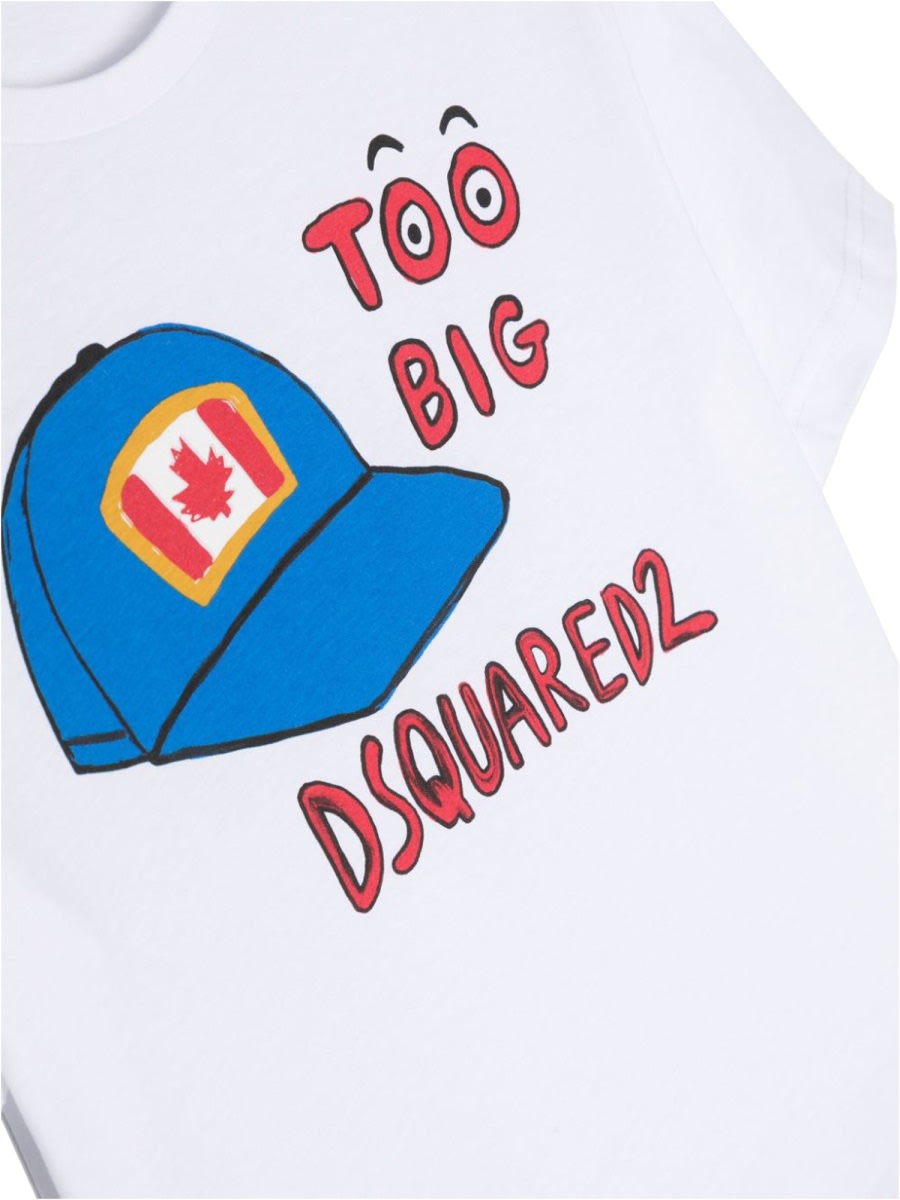 Dsquared2 Hat Print T-shirt In White