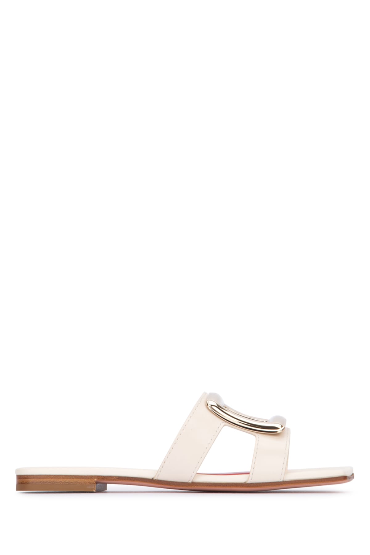 Shop Roger Vivier New Metal Buckle Mule In Cire