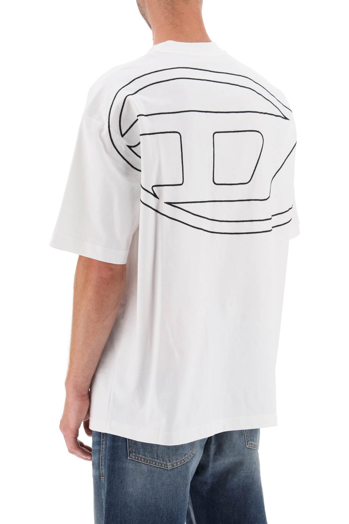 Tシャツ・カットソー DIESEL Biologic cotton t-shirt with frontal oval-d logo Diesel Biologic Cotton T-shirt With Frontal Oval-d Logo In