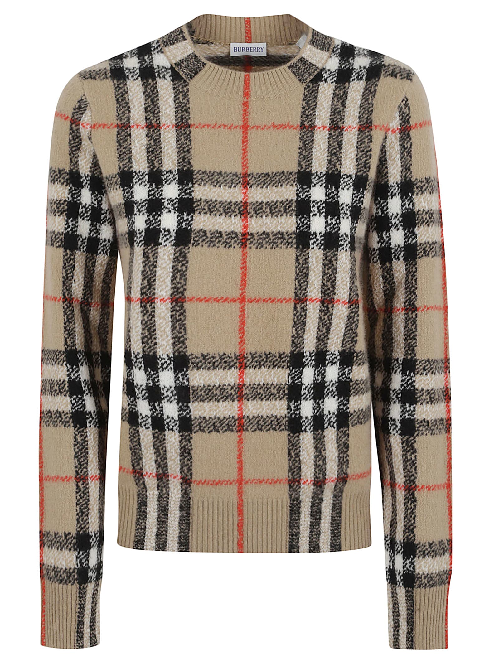 Burberry Pull Col Rond - Beige