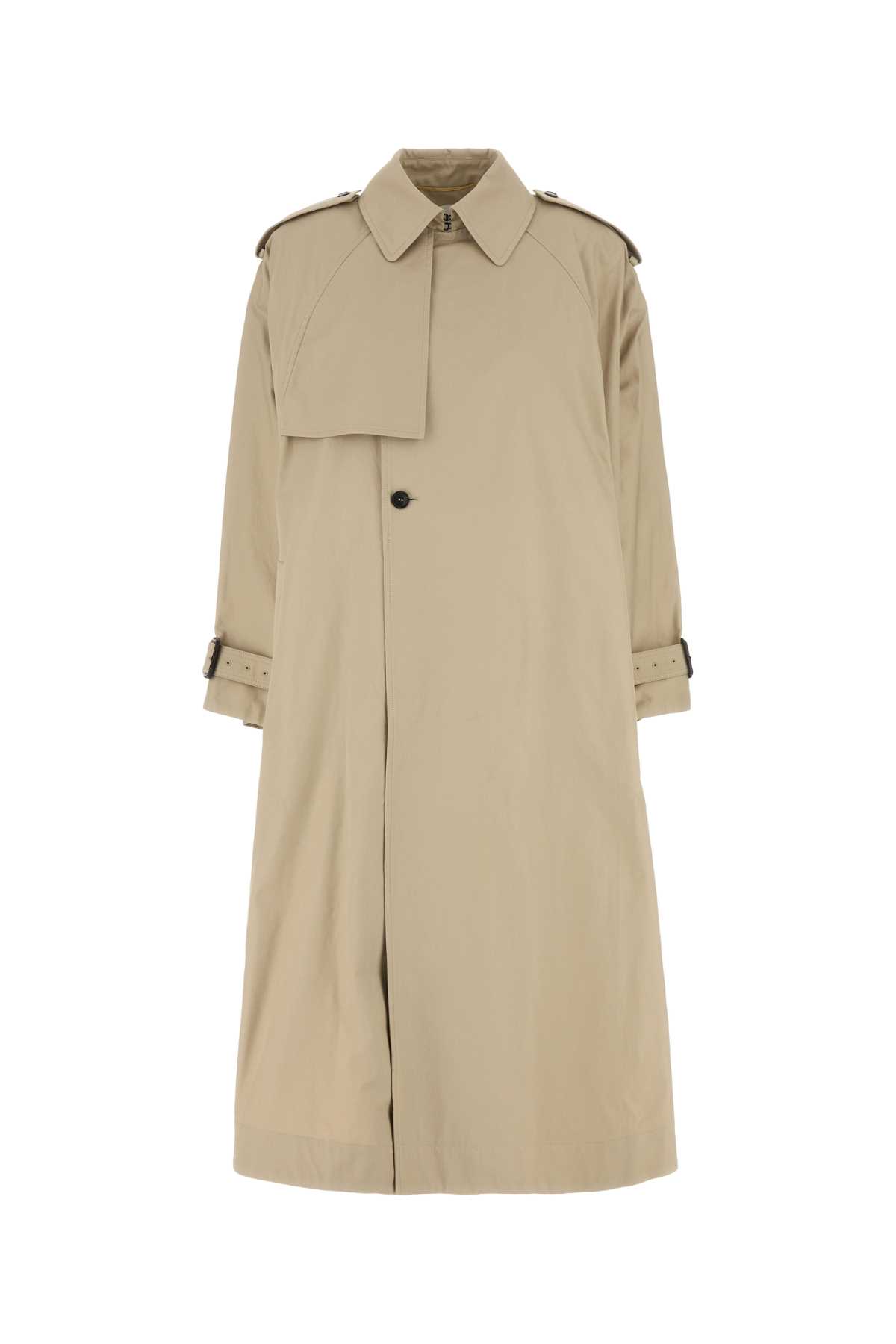 Beige Cotton Trench Coat