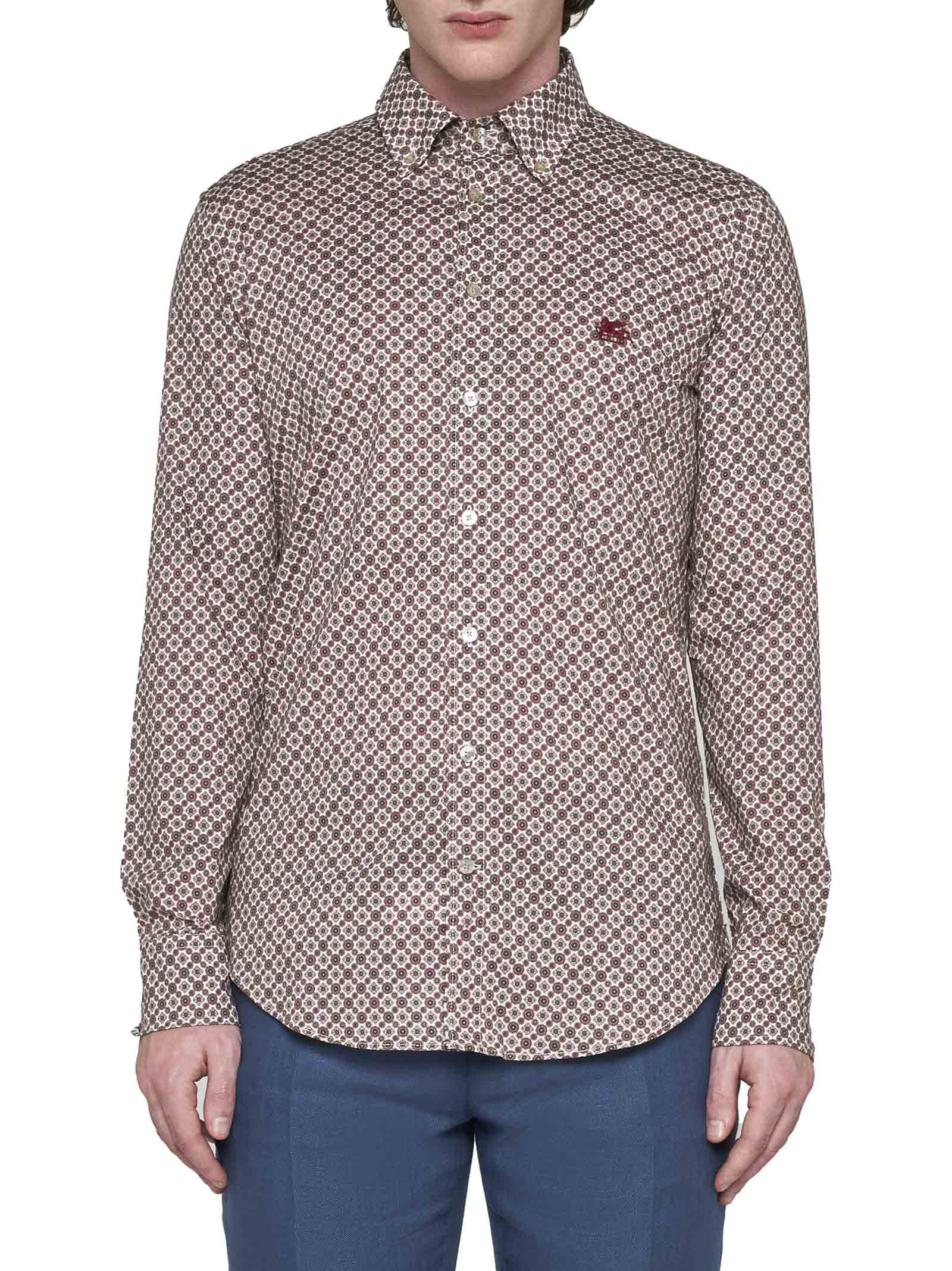 Shop Etro Shirt In Stampa F.do Bianco