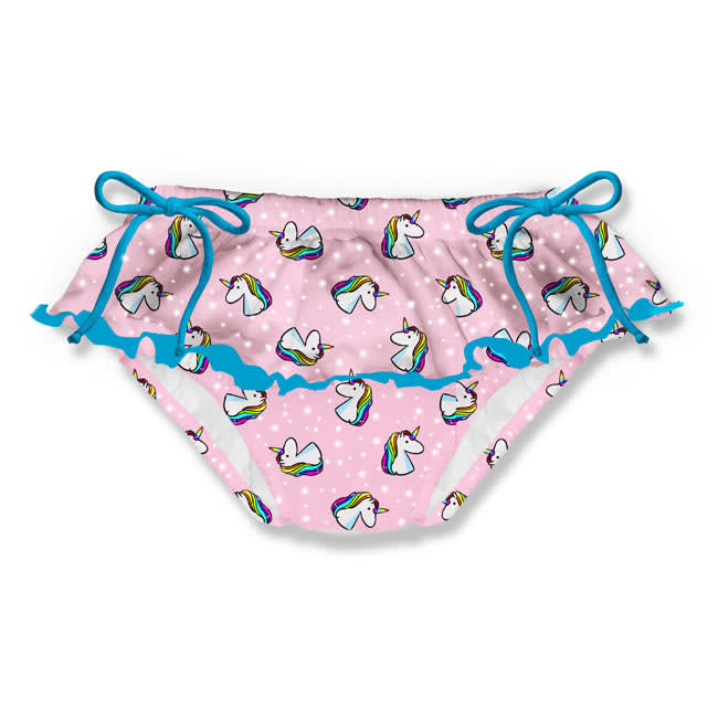 Mc2 Saint Barth Babies' Girls Bottom Swimwear With Unicorn Print In Pink