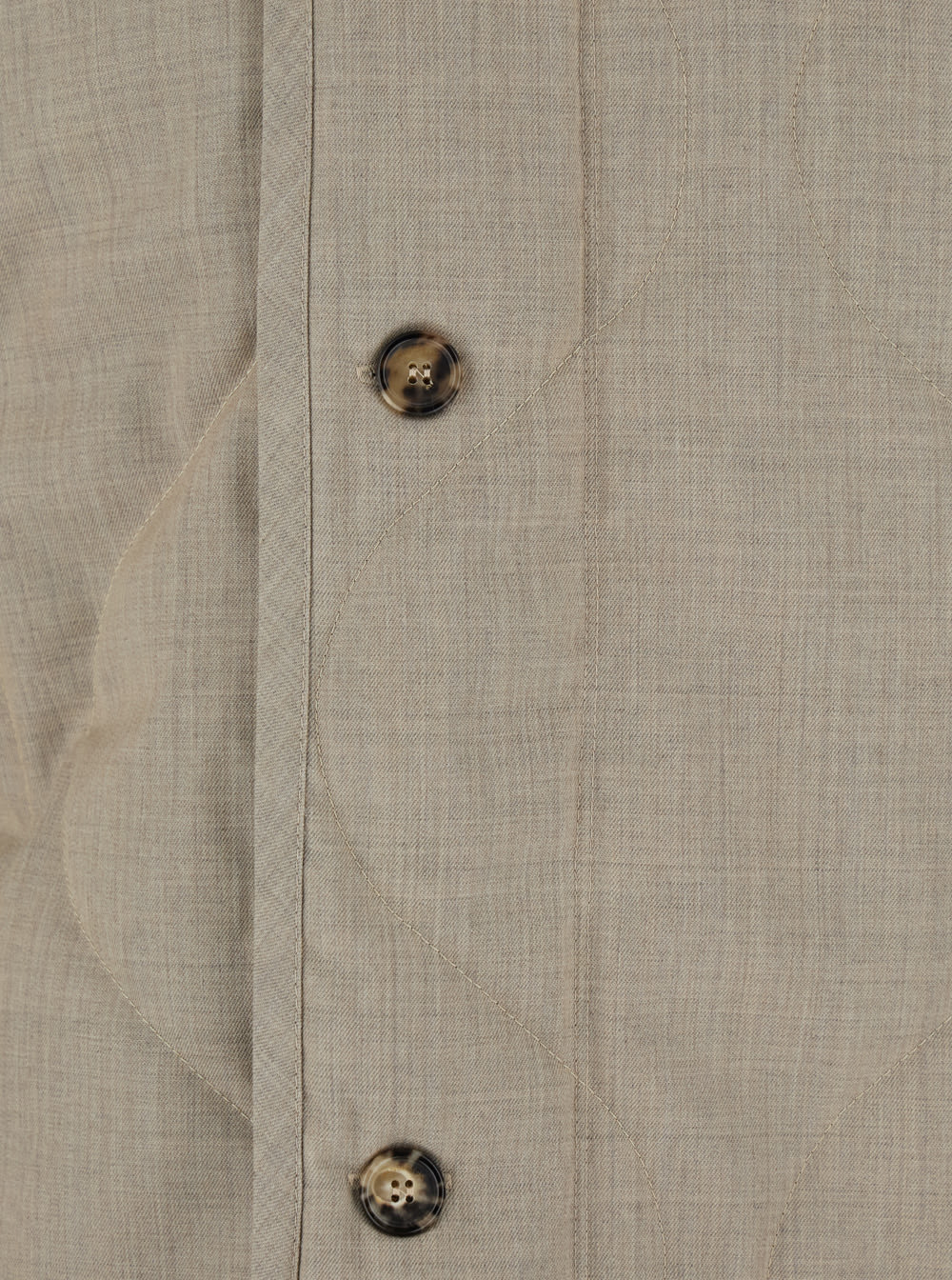 Jw Anderson Beige Crewneck Jacket With Quilted Design On The Front And Logo Embroidery On The Rear In Fabric Man In Gray