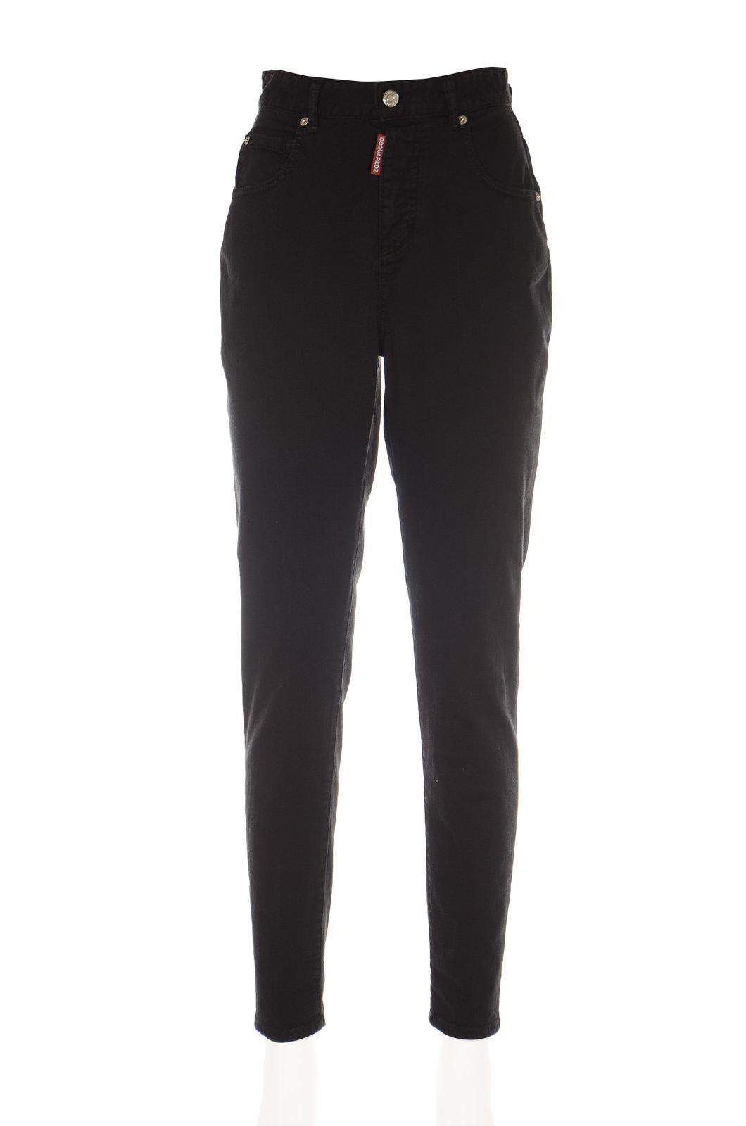 Shop Dsquared2 Honey Dyed Curvy Baggy Jeans In Nero