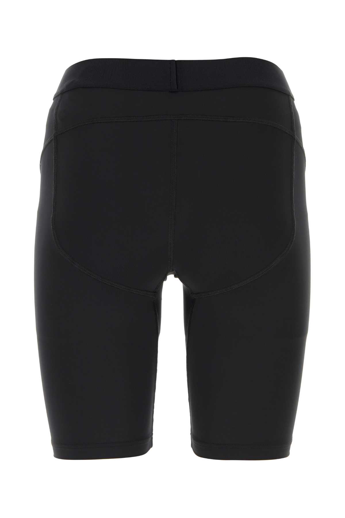 Shop Balenciaga Black Stretch Polyester Leggings In Blackwhite