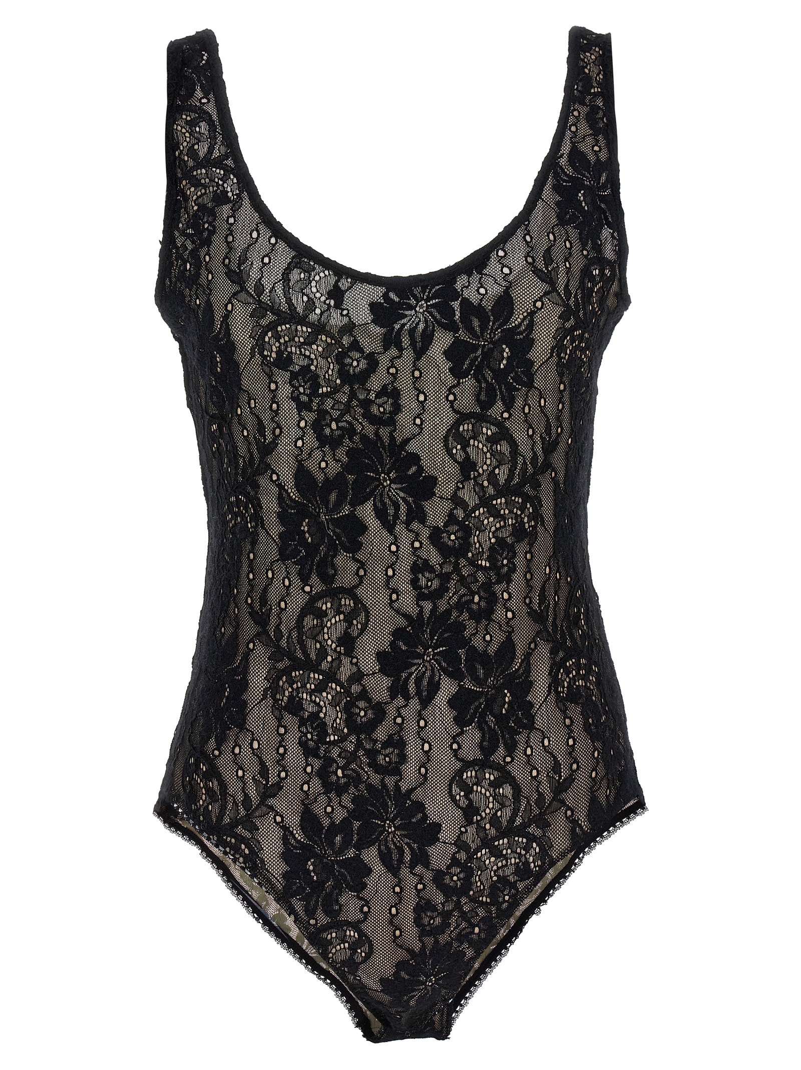 Shop Zimmermann Scoop Neck Bodysuit In Black