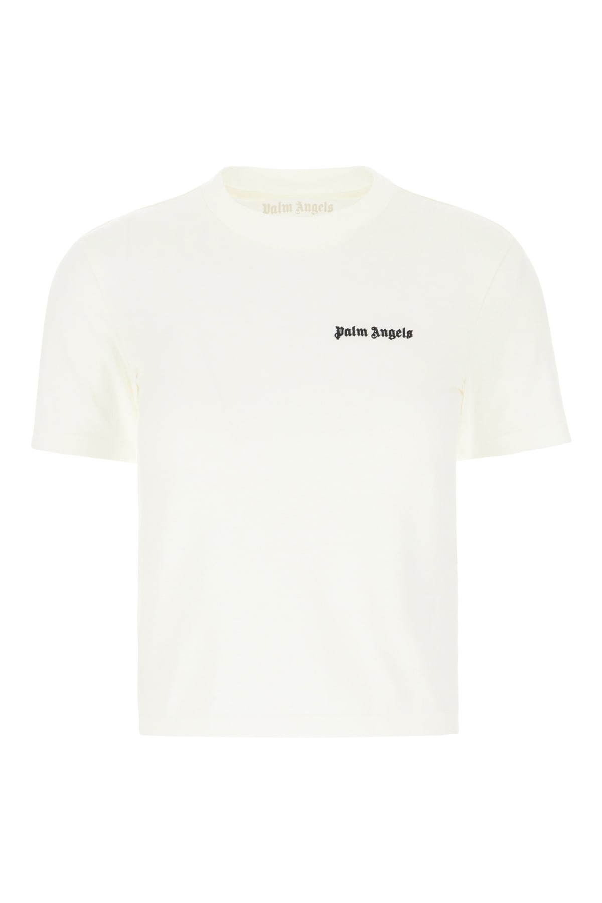 Palm Angels Ivory Cotton T-shirt In 0310