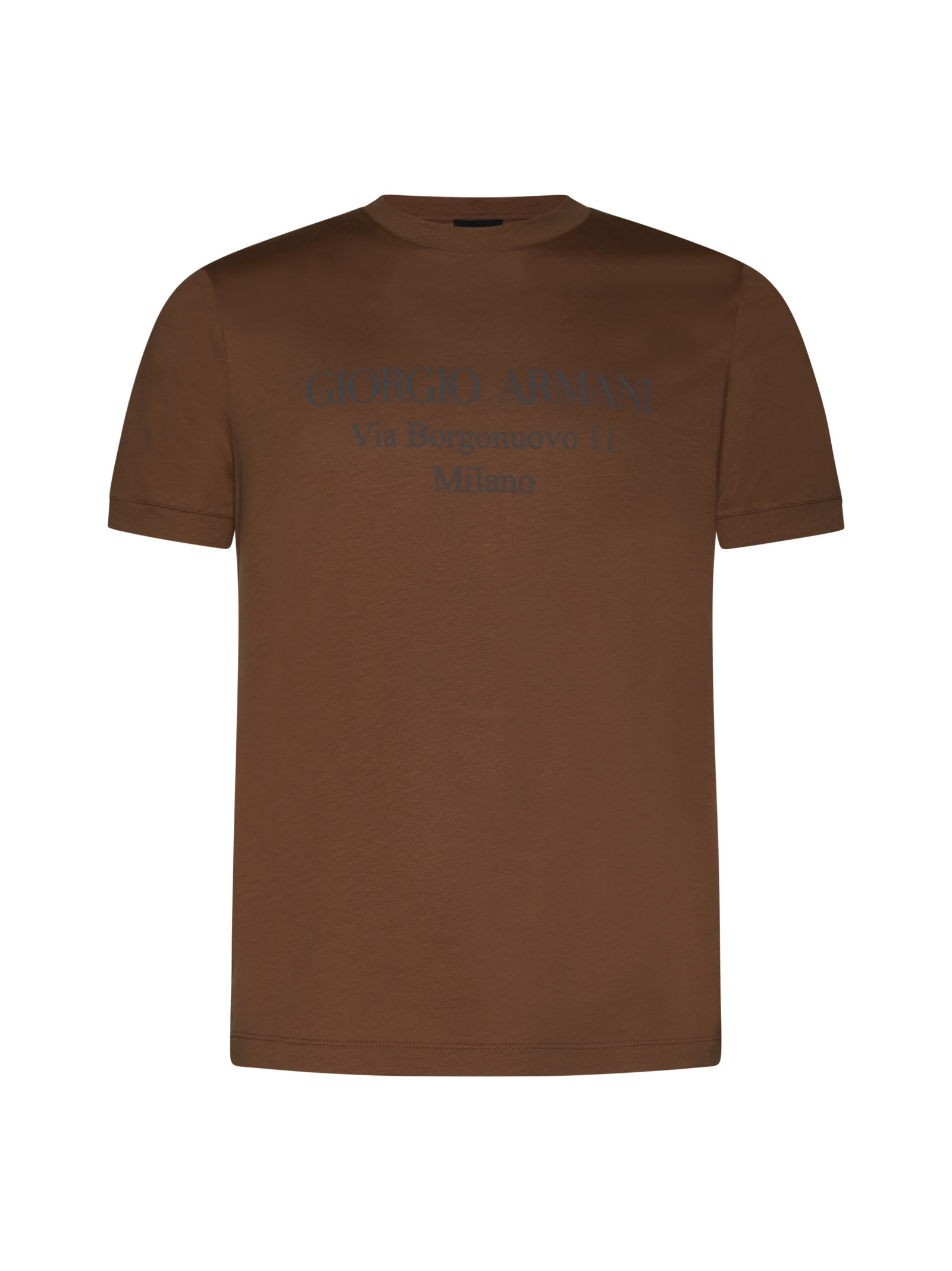 Shop Giorgio Armani T-shirt In Cognac