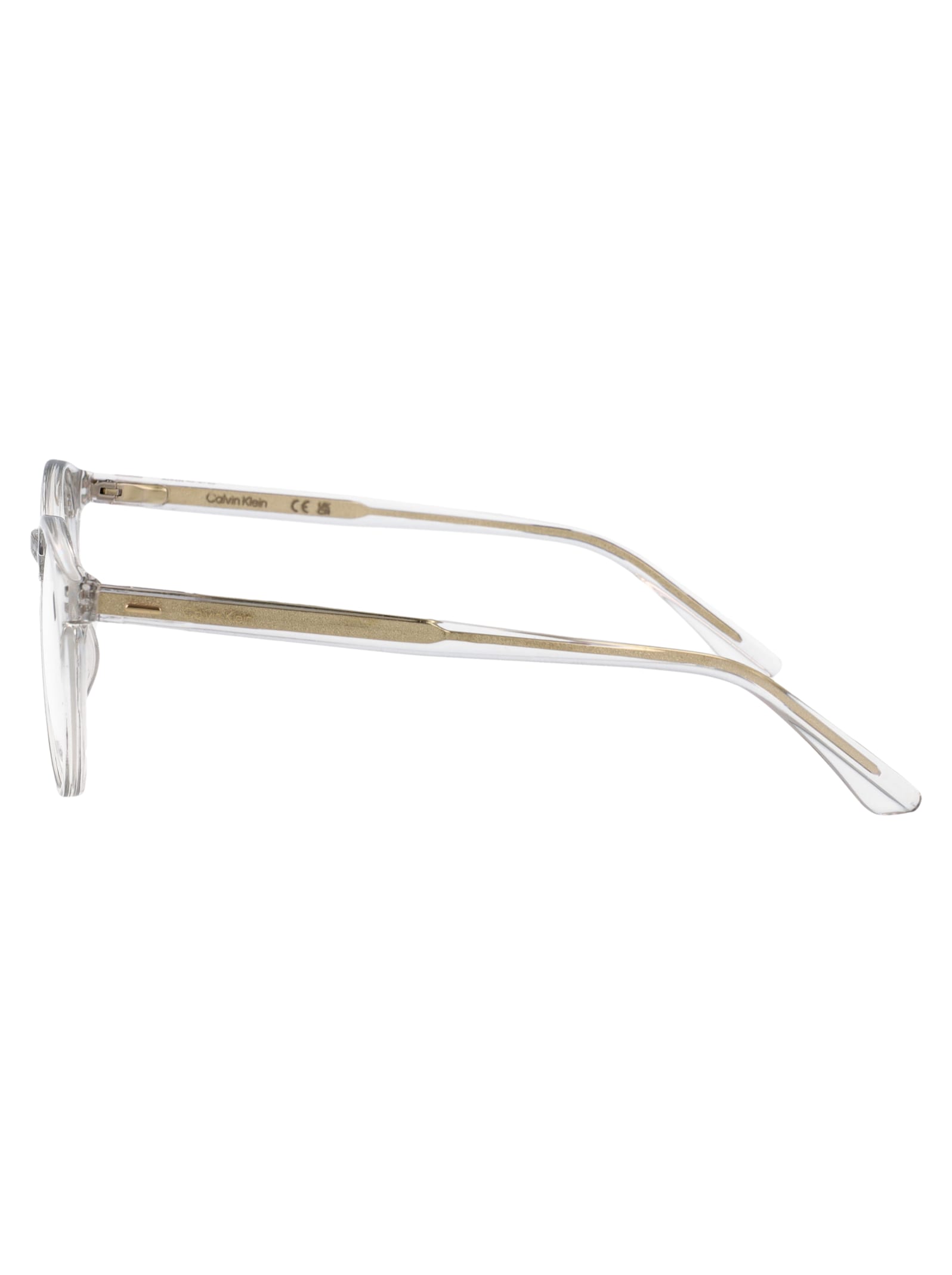 Calvin Klein Crystal Clear Acetate Glasses In Transparent
