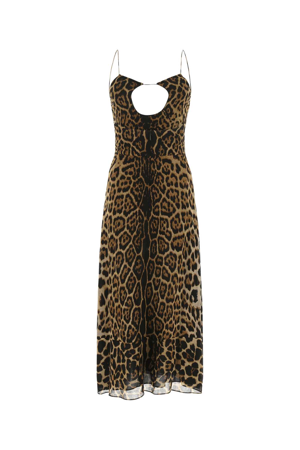 Shop Saint Laurent Printed Crepe Dress In 1095