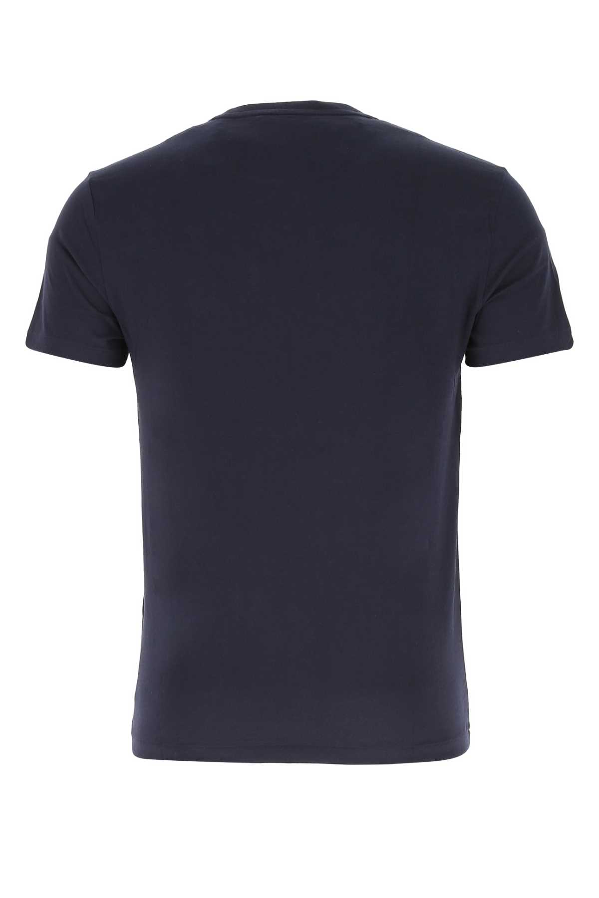 Shop Polo Ralph Lauren Navy Blue Cotton T-shirt In 004