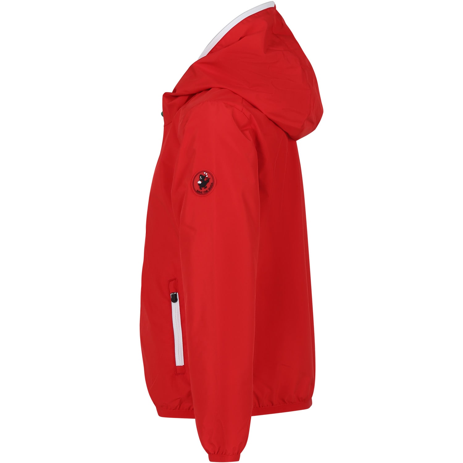 Shop Save The Duck Red Noel Windbreaker For Boy With Logo