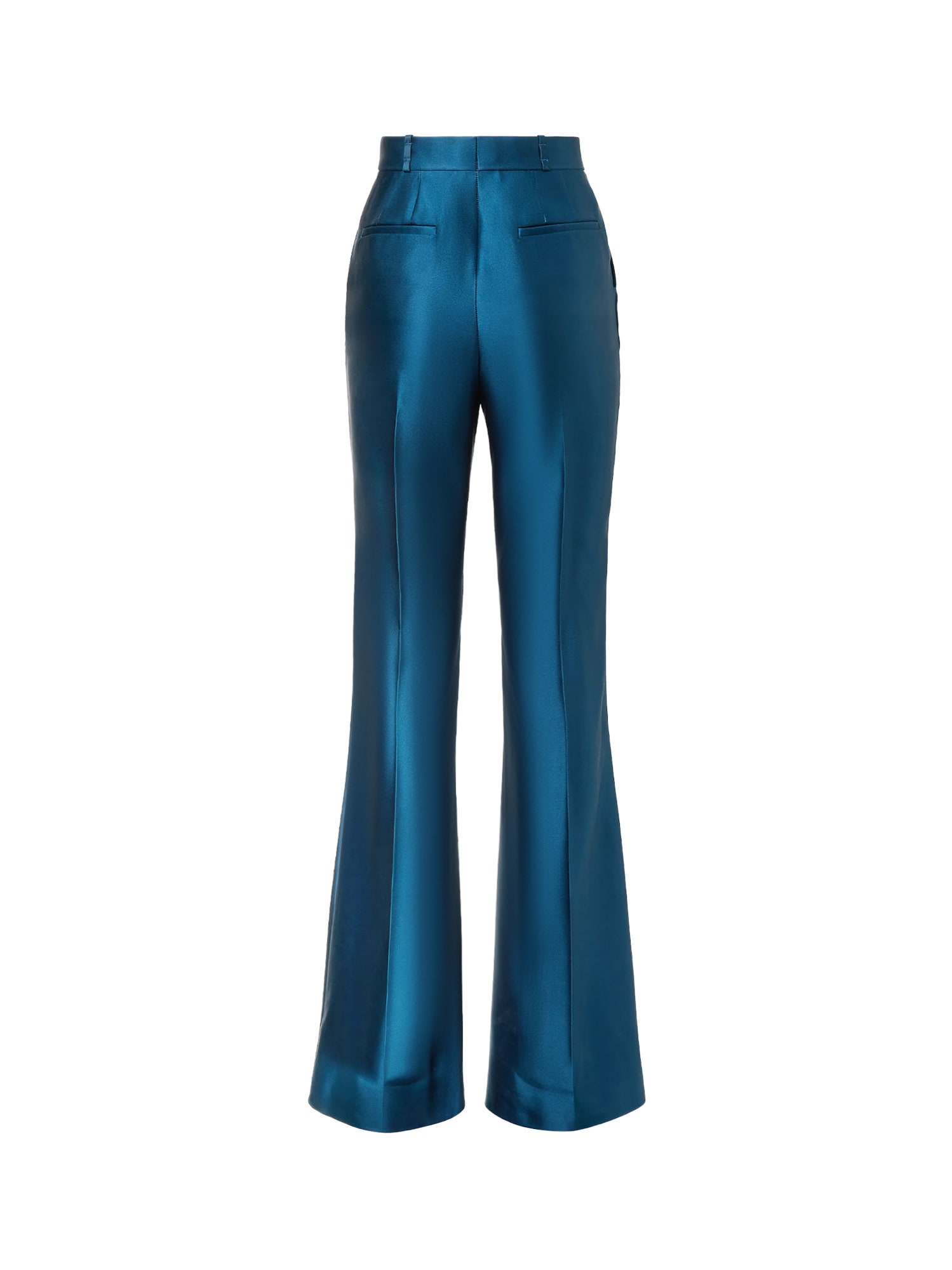 Fendi Satin Pleated Trousers Featuring Pockets In Blue