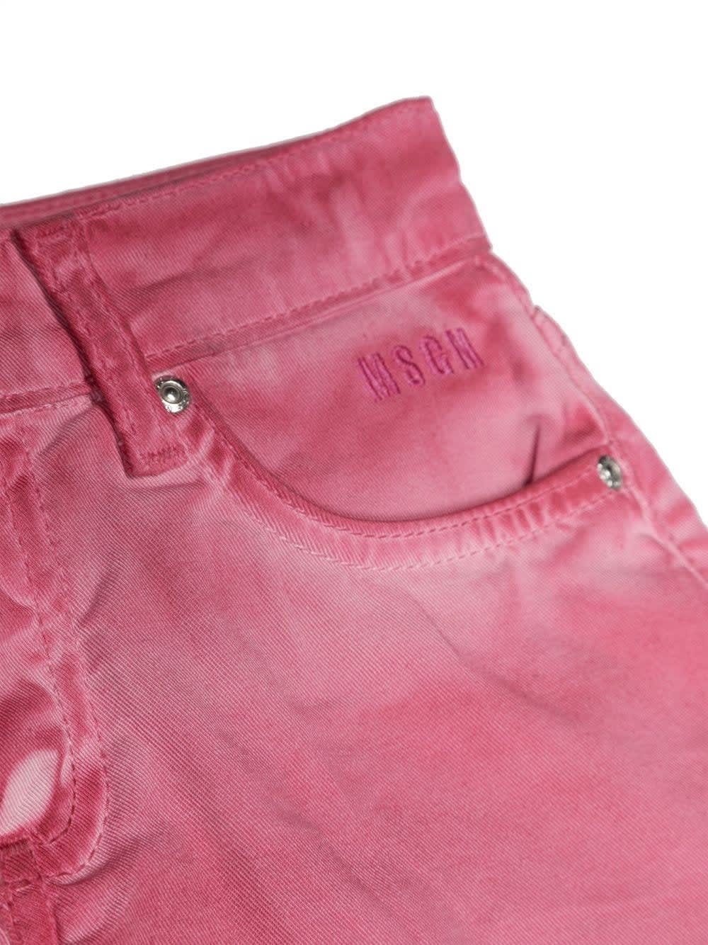Shop Msgm Pink Denim Shorts