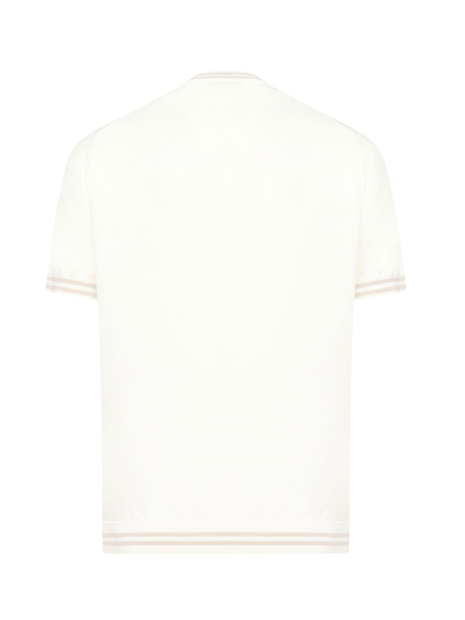 Eleventy Ribbed-trim Short-sleeve Sweater In White