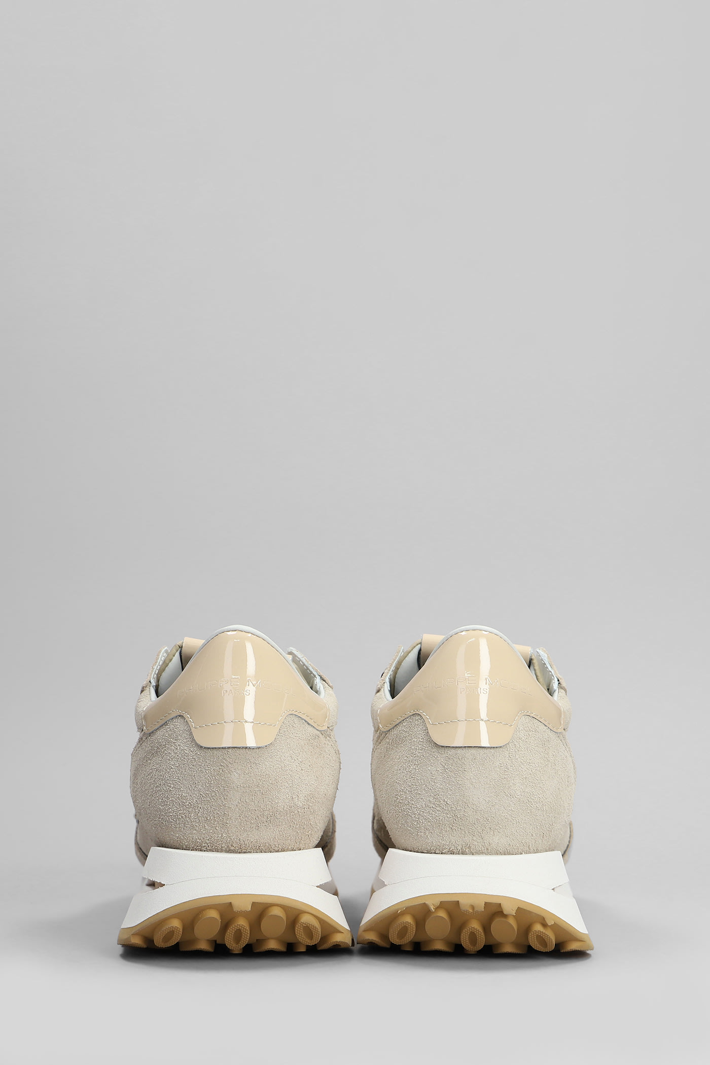 Philippe Model Tropez Haute Sneakers In Beige Suede In Beige