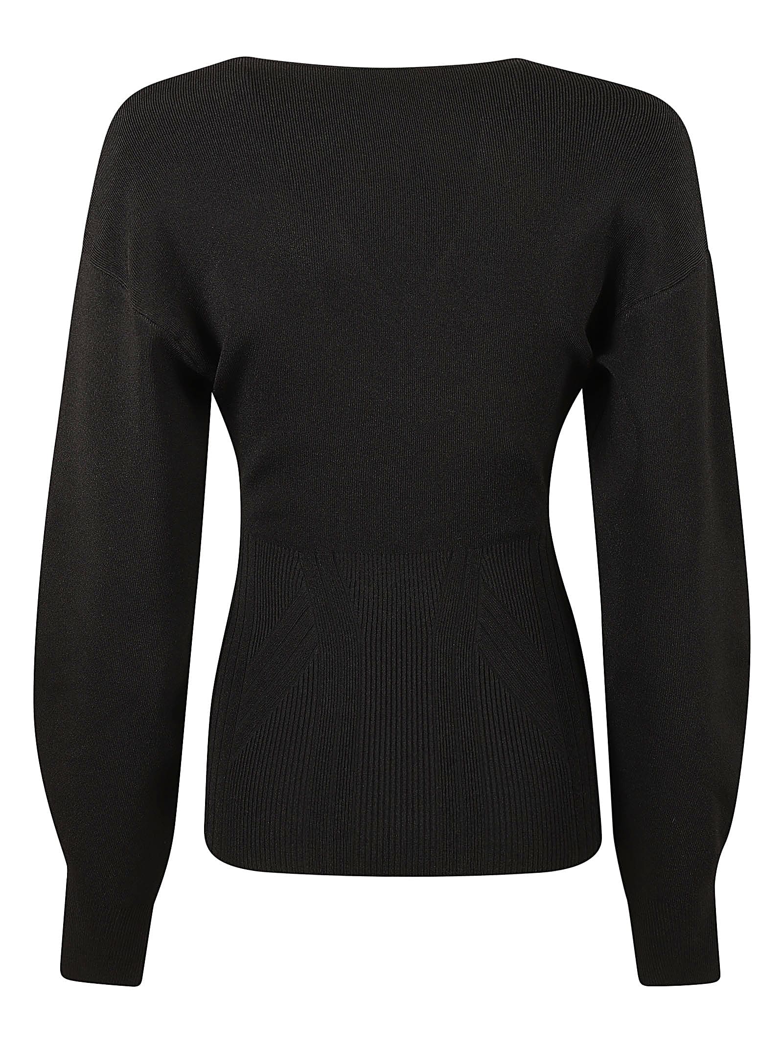 Shop Alberta Ferretti V-neck Jumper In Black