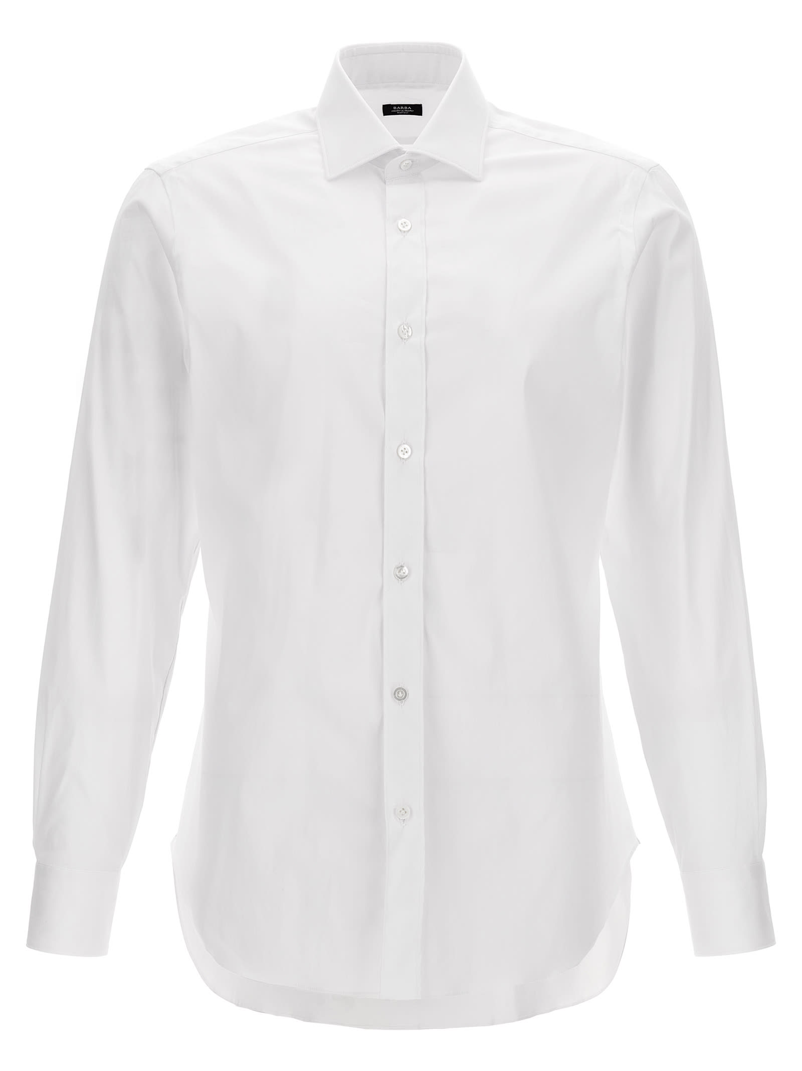 Shop Barba Napoli Poplin Shirt In White