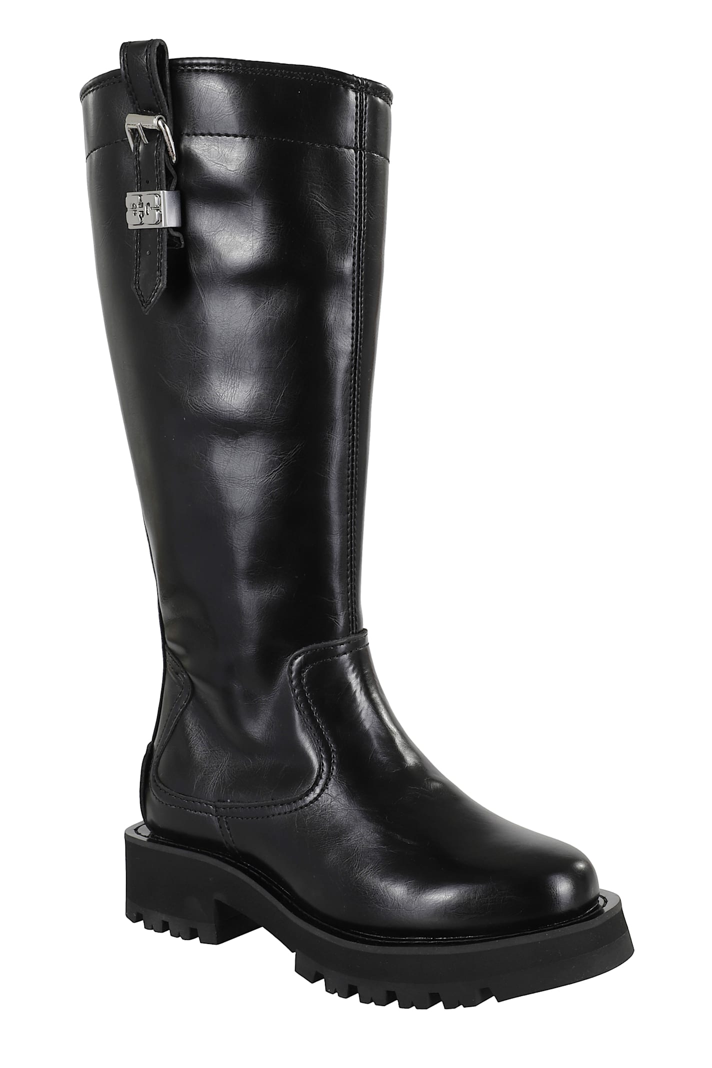 Ganni Studs High Boot Crinkle