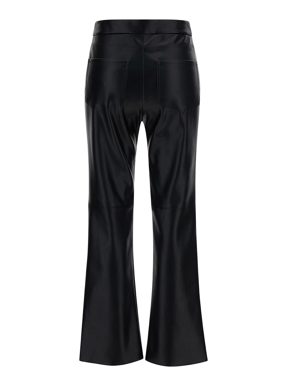 Shop 's Max Mara Black Lightly Flared Pants In Faux Leather Woman