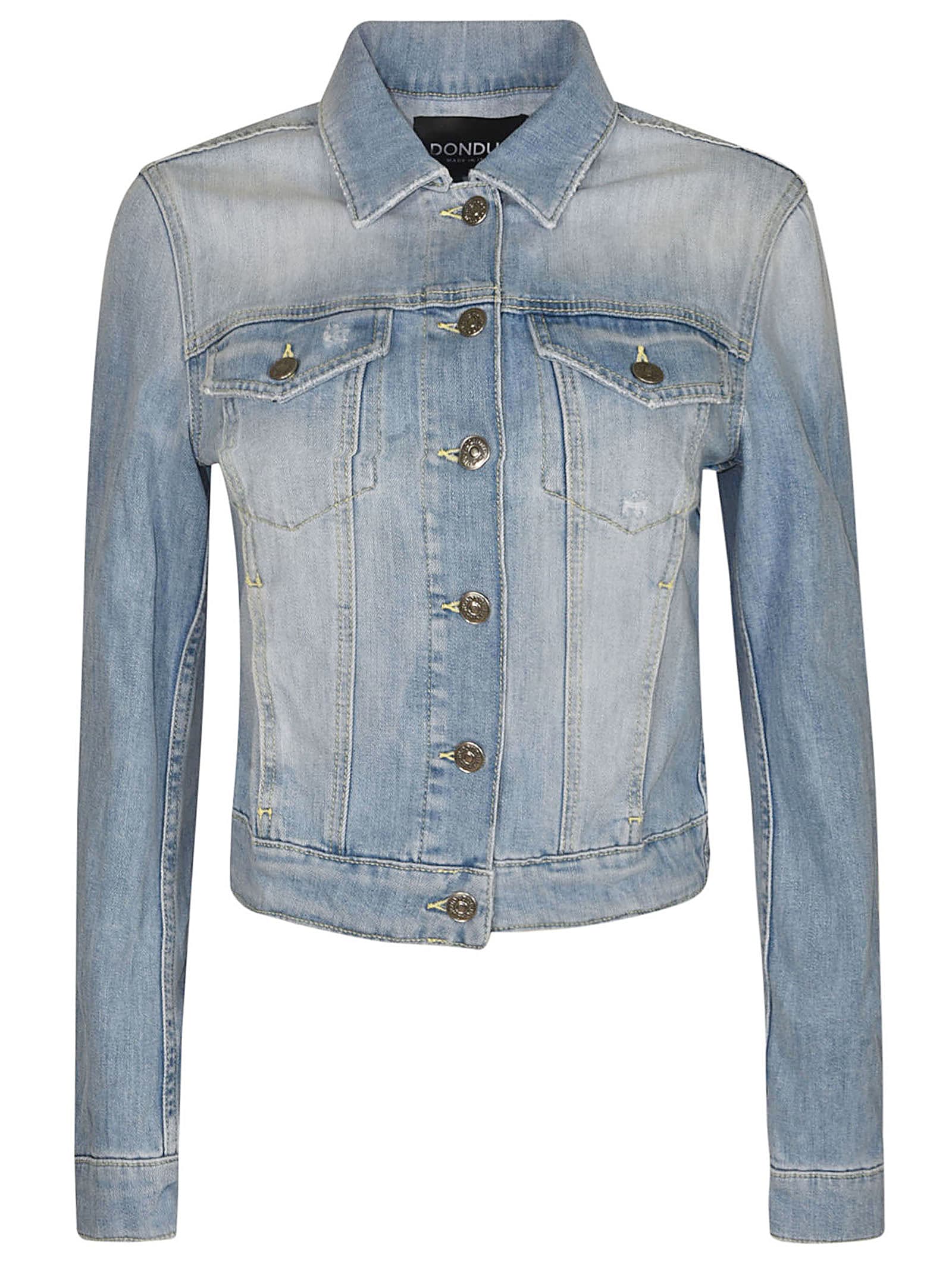 Shop Dondup Buttoned Denim Jacket In 800