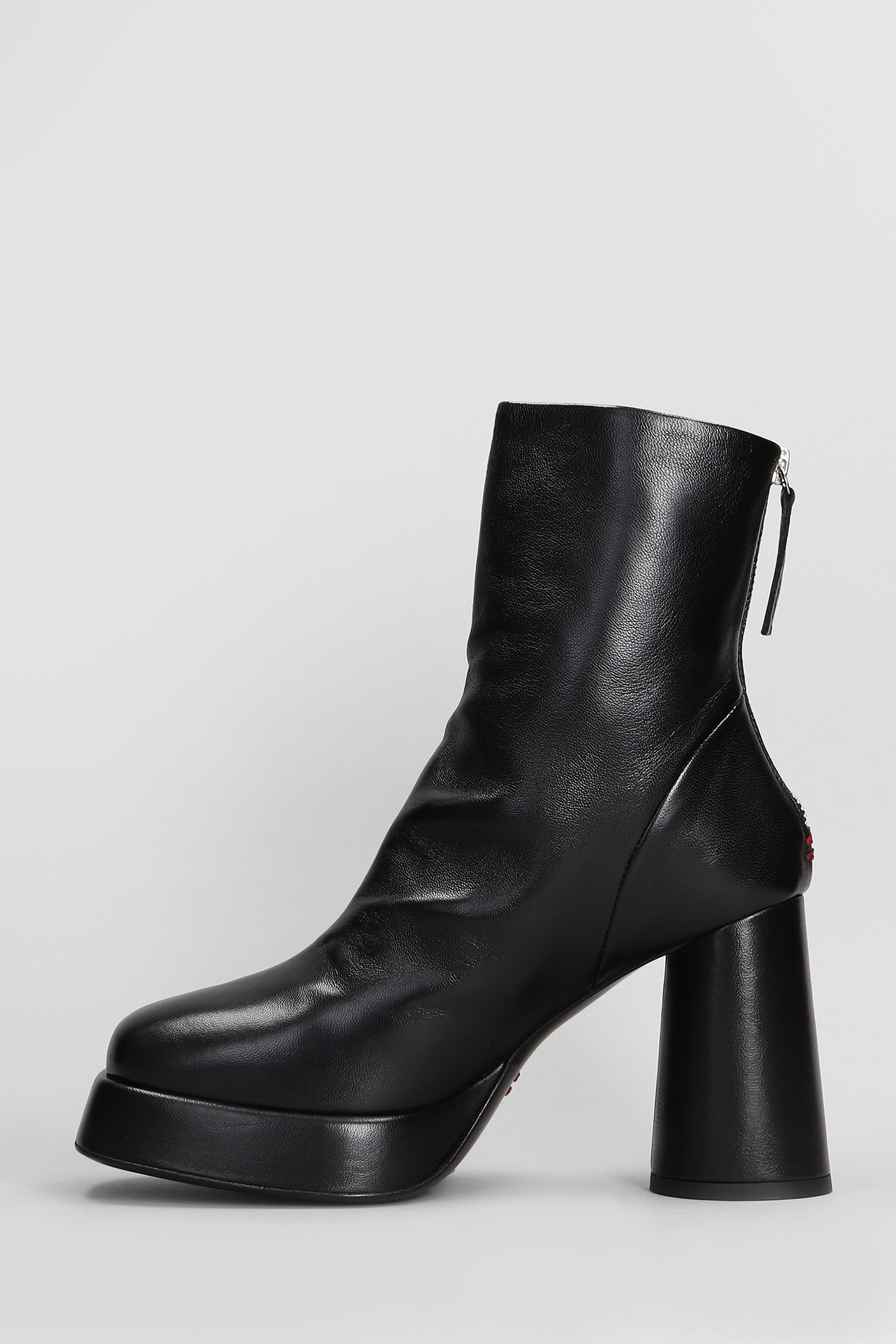 Shop Halmanera Baron High Heels Boots In Black Leather In Marrone