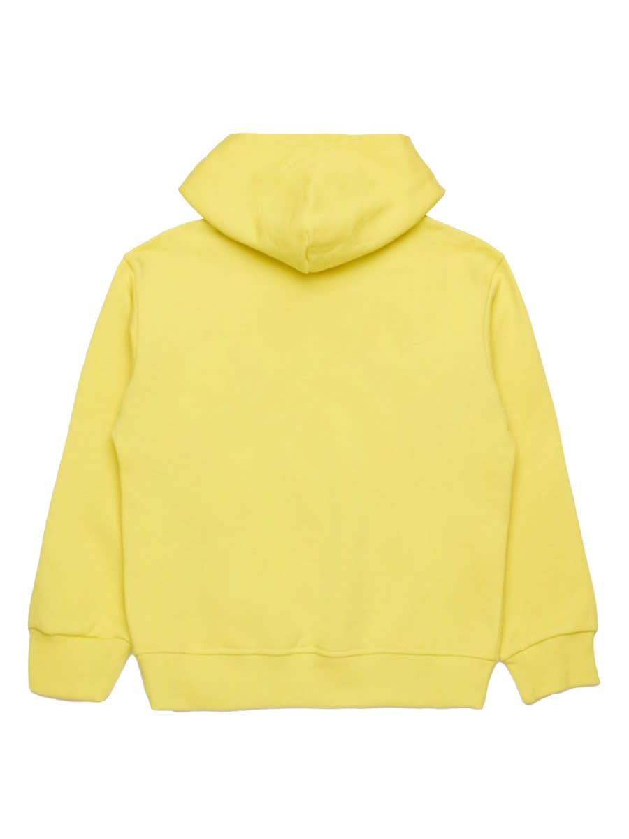 Diesel Felpa Con Cappuccio E Logo Degradé In Yellow