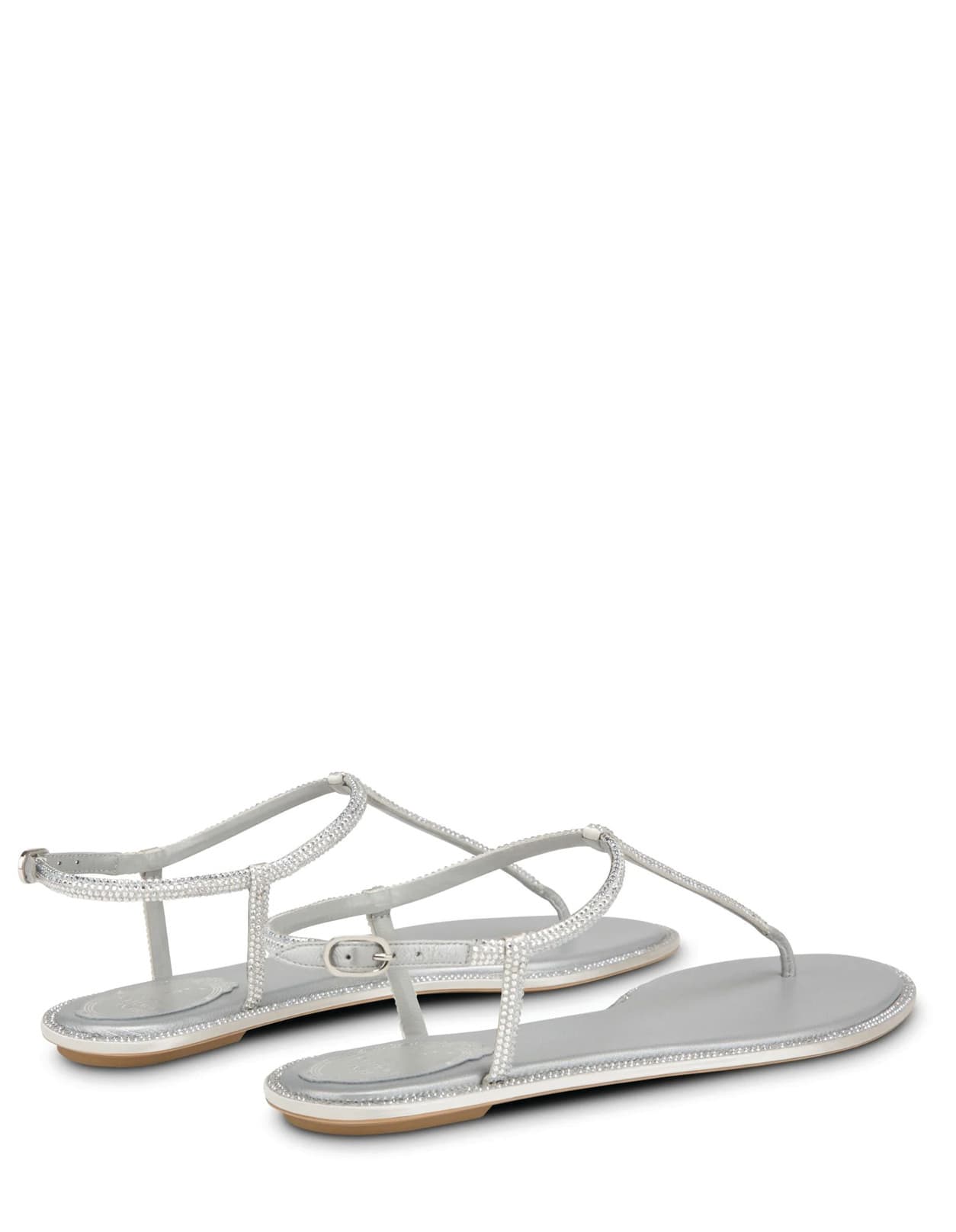 Shop René Caovilla Grey Diana Low Jewel Sandals