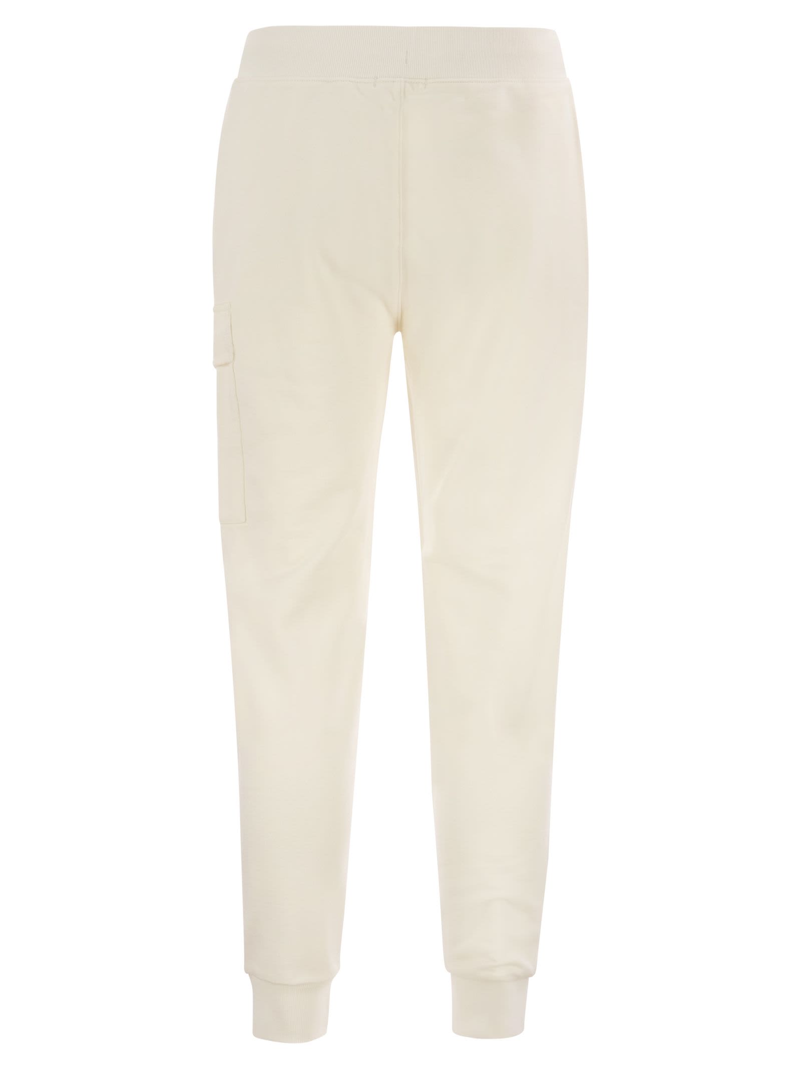 Shop C.p. Company Diagonal Raised Fleece Sweatpants In Gauze White